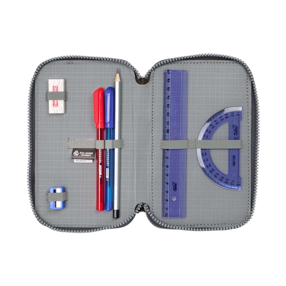 Estojo triplo cinzento do Real Madrid C.F. 37 unidades Cinzento-5