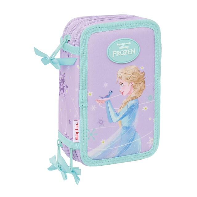 Imagen 0 de Plumier triple 37 piezas Frozen Spirit Safta lila