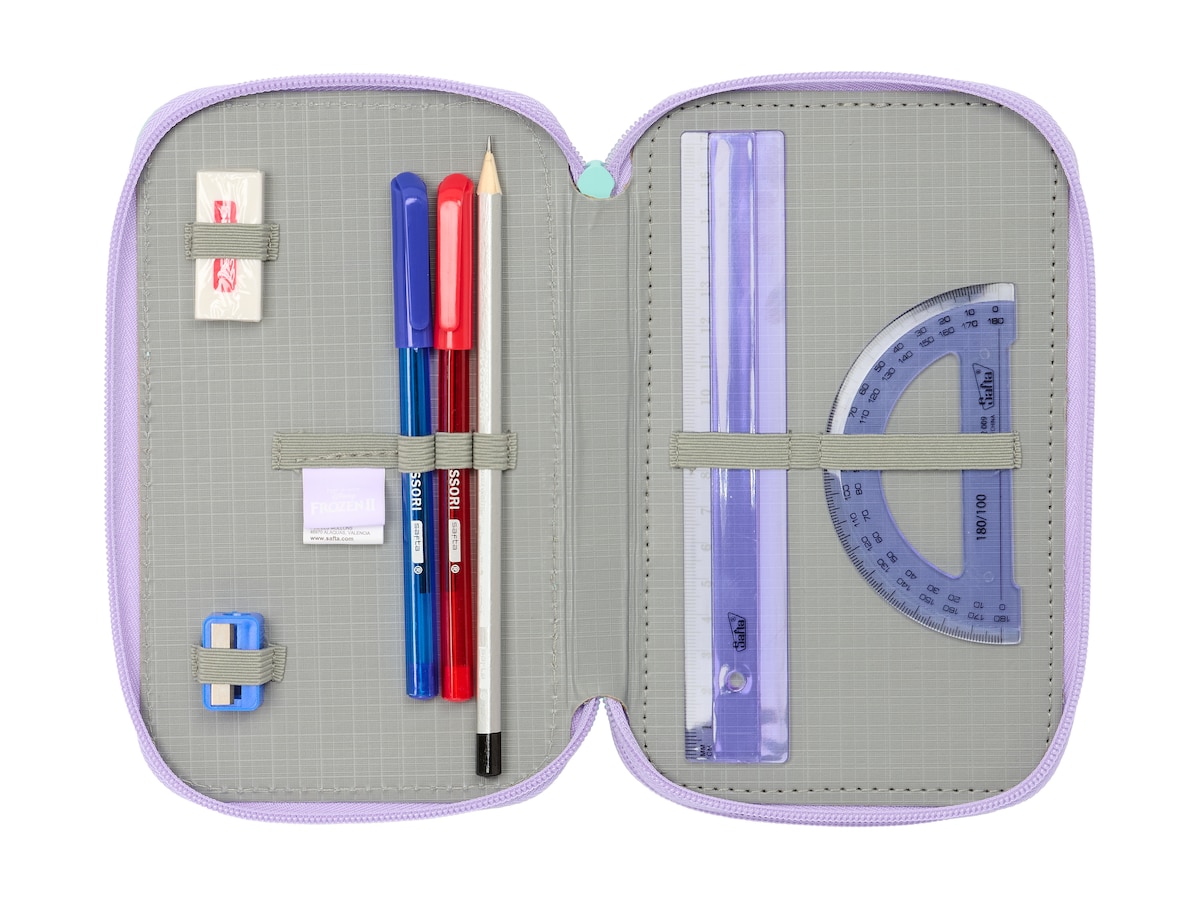 Estojo triplo 37 peças Frozen Spirit Safta lilás 4