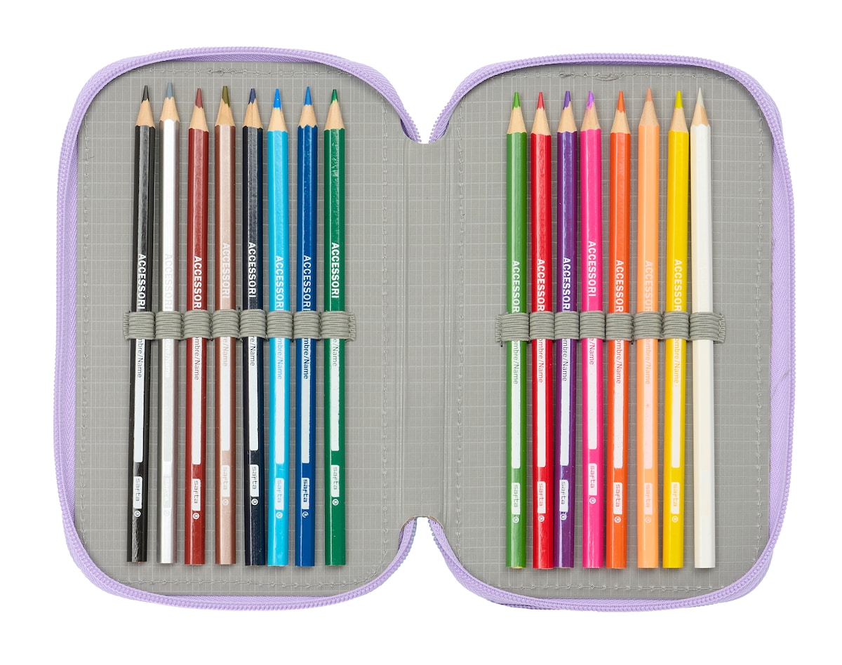 Estojo triplo 37 peças Frozen Spirit Safta lilás 5