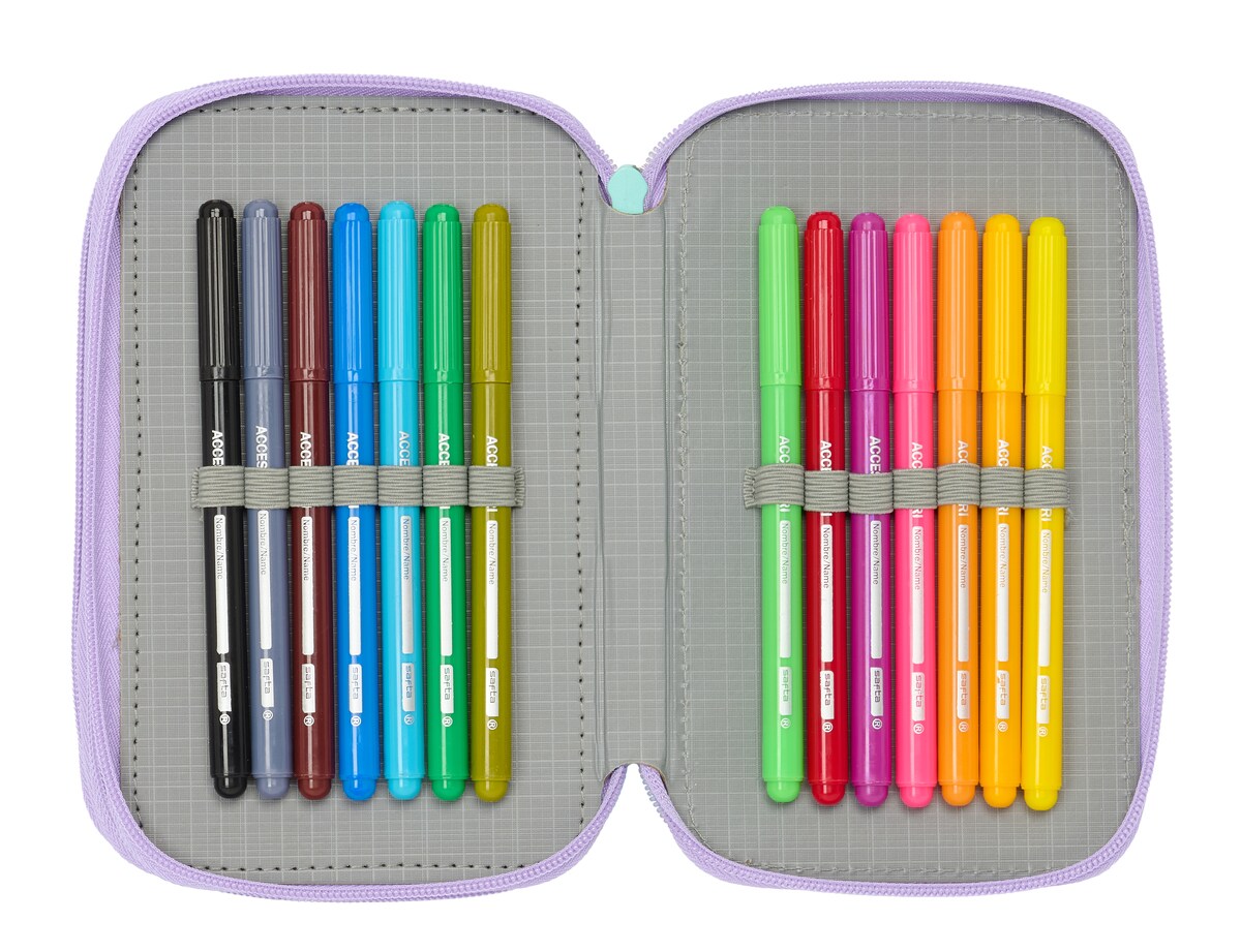 Estojo triplo 37 peças Frozen Spirit Safta lilás 6