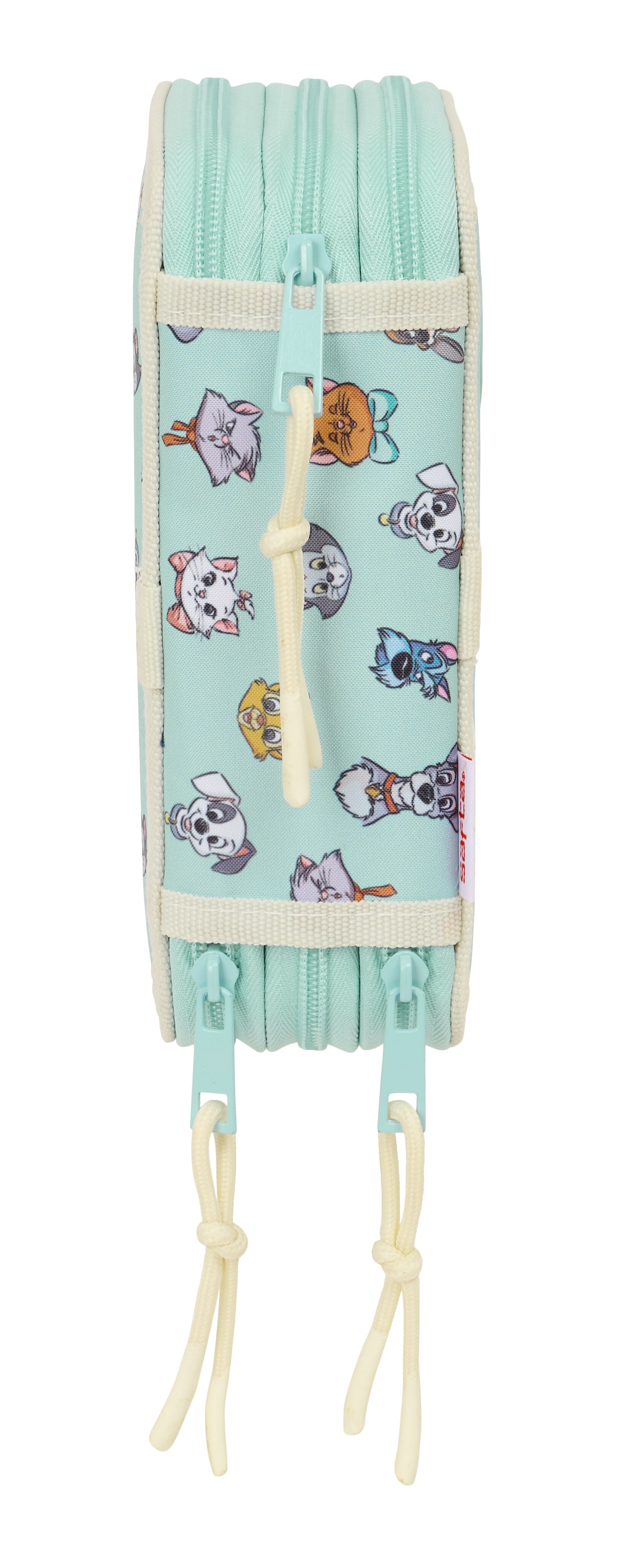Plumier triple 37 piezas Disney Cats & Dogs Safta azul pastel 3