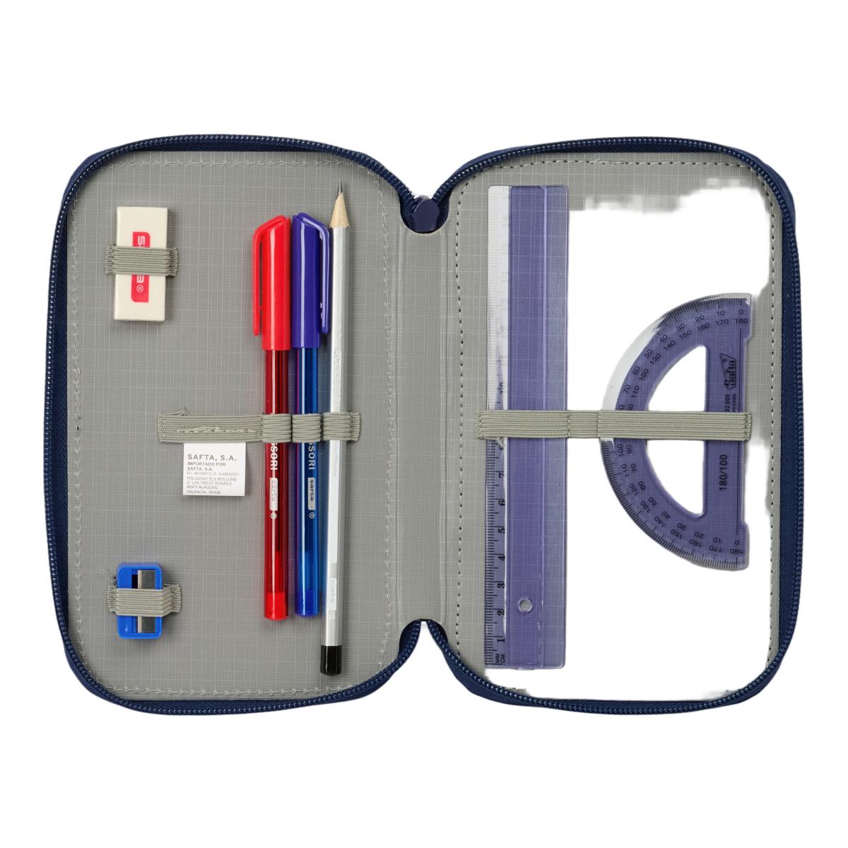 Plumier triple 37 piezas F.C. Barcelona azul y granate Azul / Granate-4