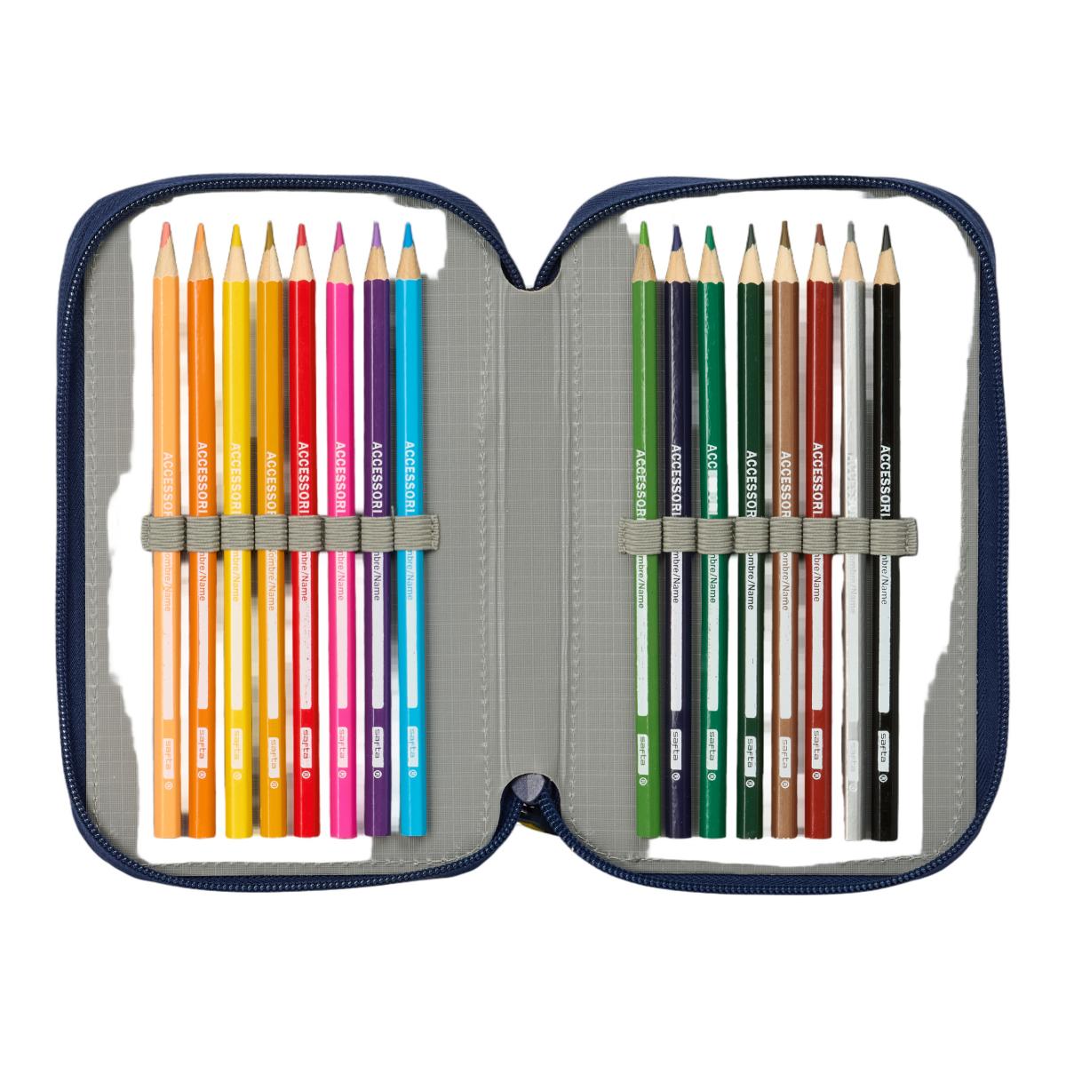 Plumier triple 37 piezas F.C. Barcelona azul y granate Azul / Granate-5