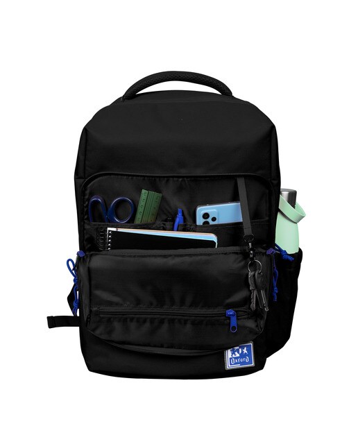 Mochila com 13 Compartimentos e 30 Litros de Capacidade com Bolso Isotérmico e Fole, Fabricada com Plástico Reciclado B-Out - Preto Preto-2