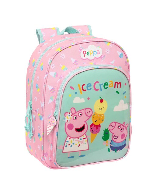 Mochila Infantil Adaptável a Trolley Peppa Pig Ice Cream - Rosa-Claro/Verde Menta Rosa / Verde-1