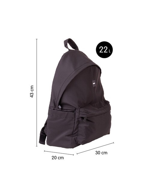 Mochila escolar clásica 2 fechos (22 L) serie Shadow, MILAN, preto Preto-4