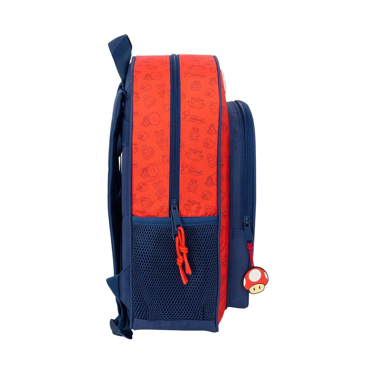 Mochila júnior adaptável a trolley Safta Super Mario Bros azul escuro e vermelho Azul-escuro / Vermelho-3