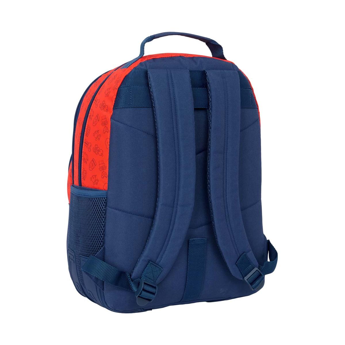 Mochila doble con cantoneras adaptable a carro Super Mario Bros Safta azul oscuro y rojo Azul oscuro / Rojo-2
