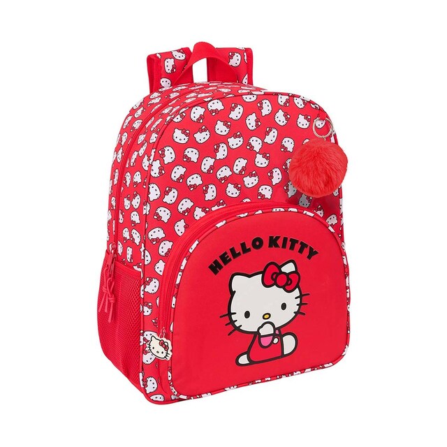 Imagen 0 de Mochila adaptable a carro Hello Kitty Safta rojo y blanco
