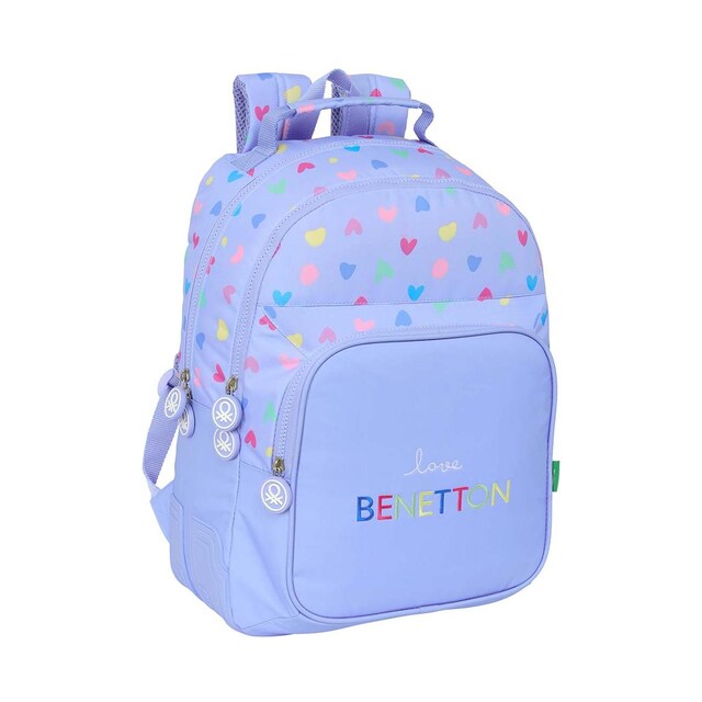 Imagem 0 de Mochila dupla com cantoneiras adaptável a trolley Benetton Safta lilás