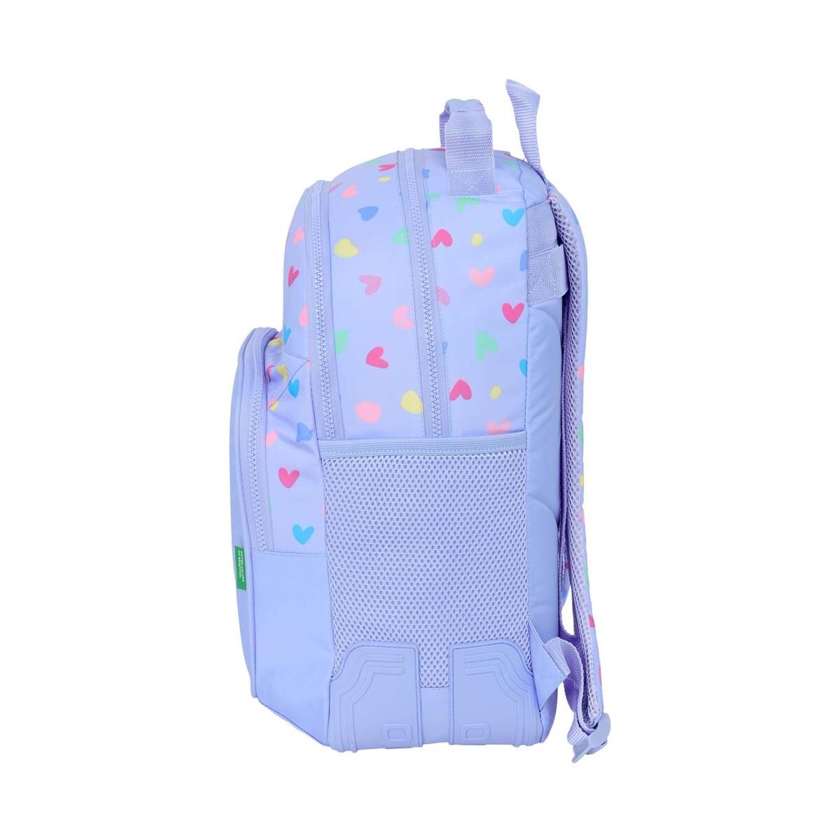 Mochila dupla com cantoneiras adaptável a trolley Benetton Safta lilás Lilás-3