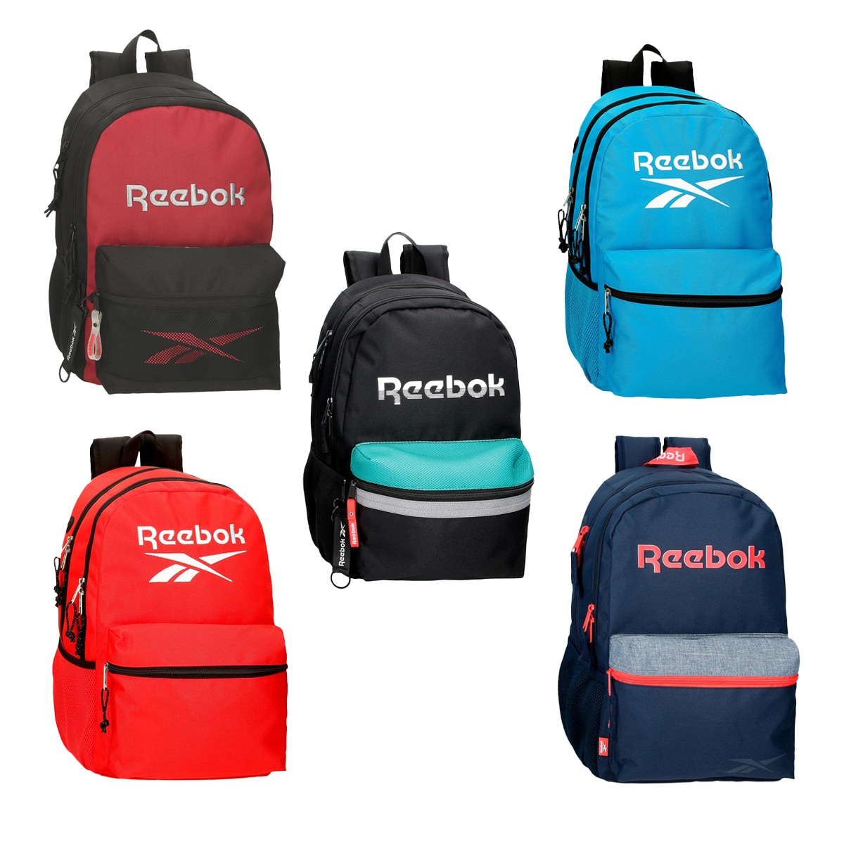 Imagen 0 de Mochila colegial doble 2c.  44 cm Reebok