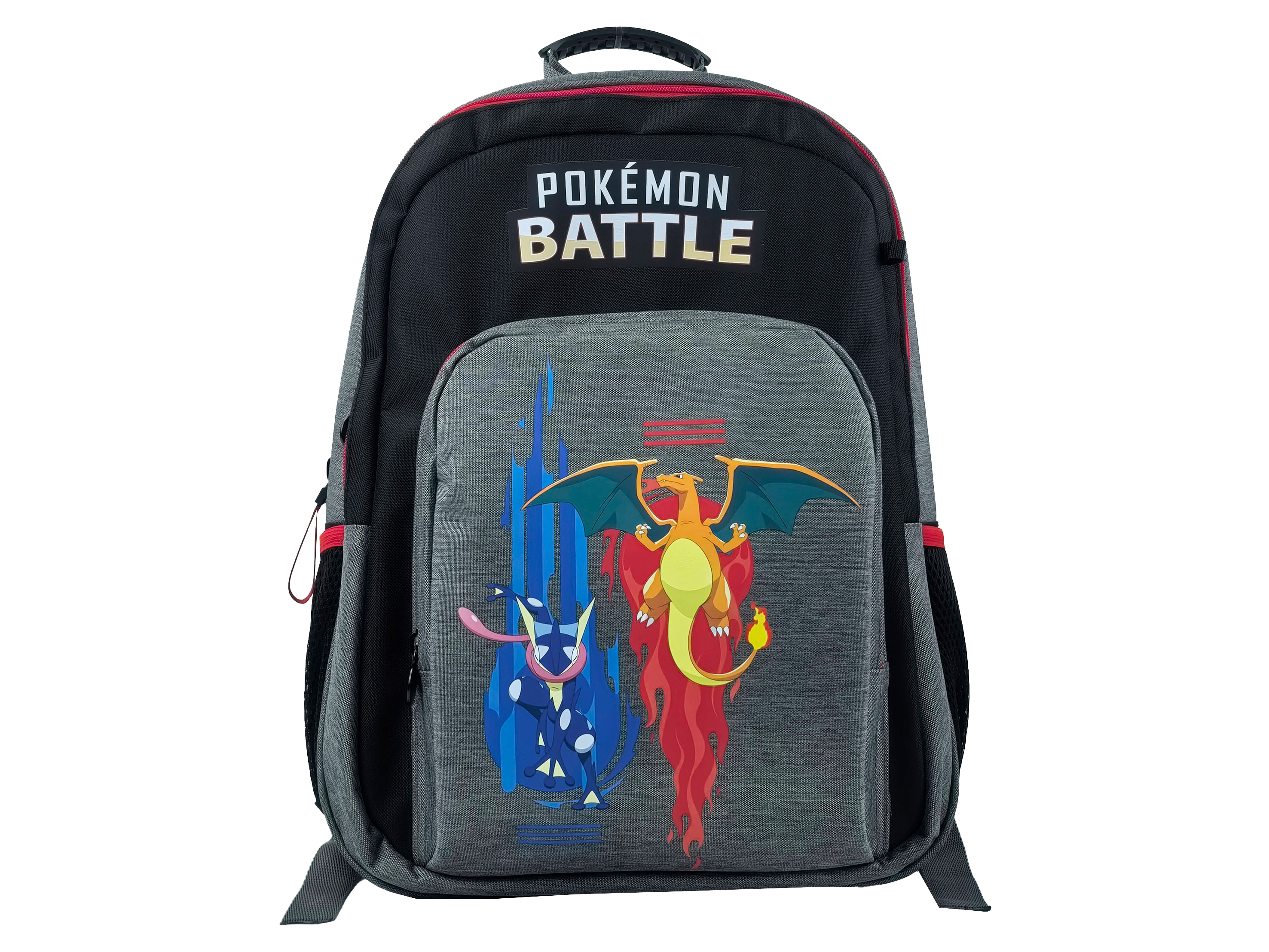 Mochila escolar adaptable a trolley Pokémon Battle CyP Brands negro multicolor.