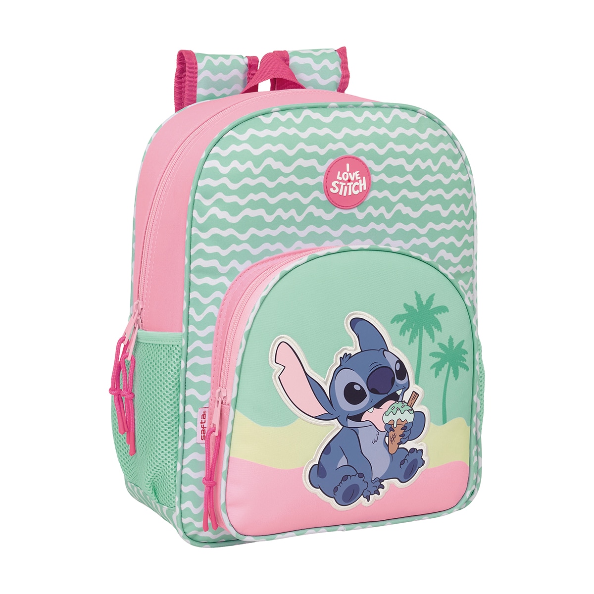 Imagen 0 de Mochila junior adaptable a carro Stitch Ice Cream Safta rosa