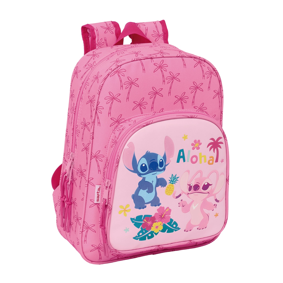 Imagen 0 de Mochila infantil adaptable a carro Stitch Chill Safta menta y rosa