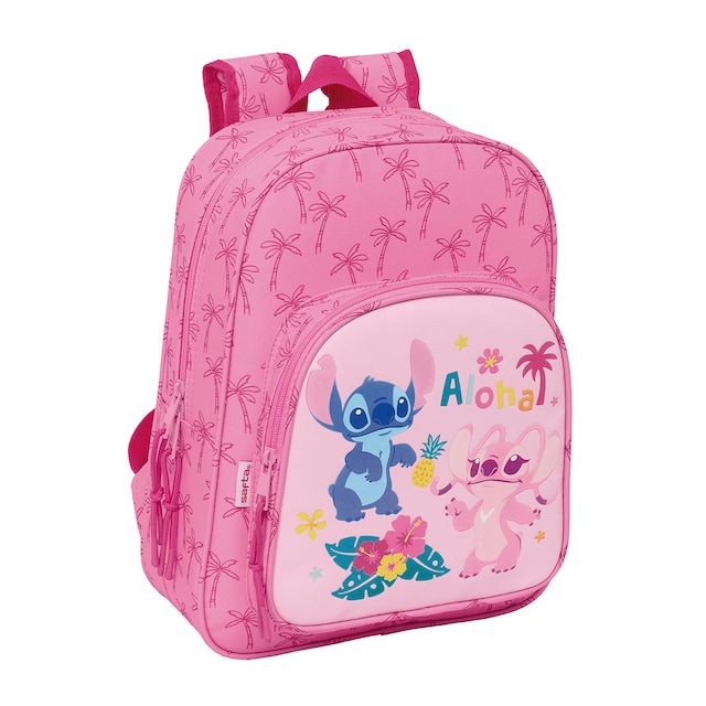 Imagen 0 de Mochila infantil adaptable a carro Stitch Chill Safta menta y rosa