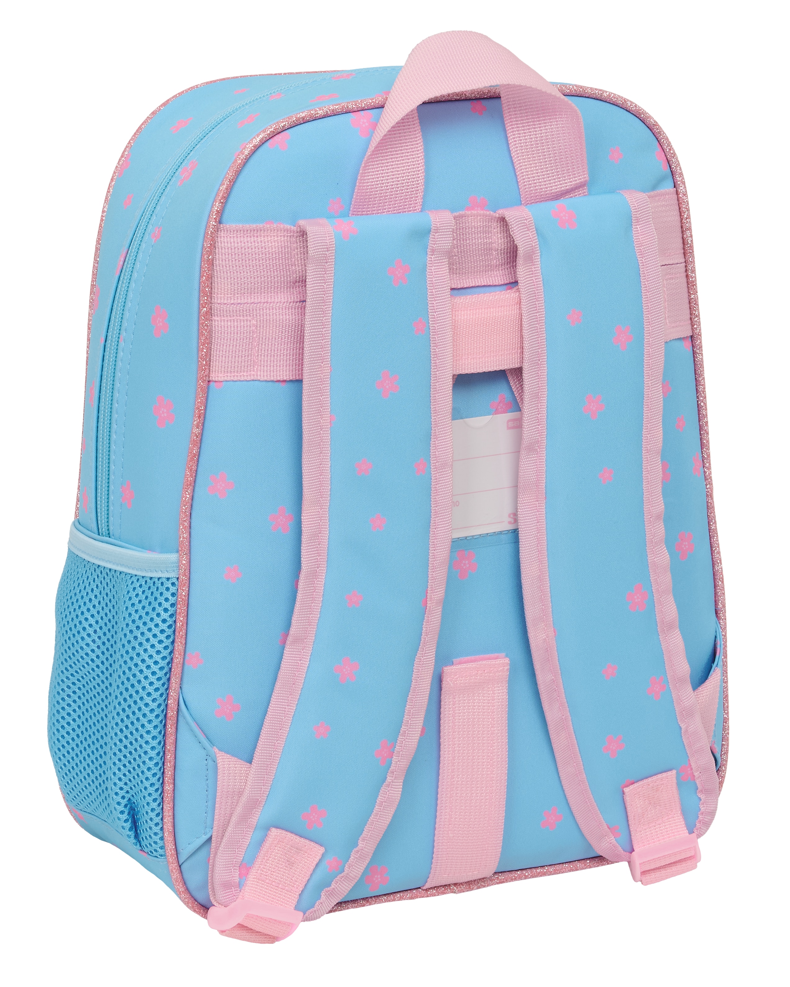 Mochila infantil adaptable a carro Stitch Happy Safta celeste 2