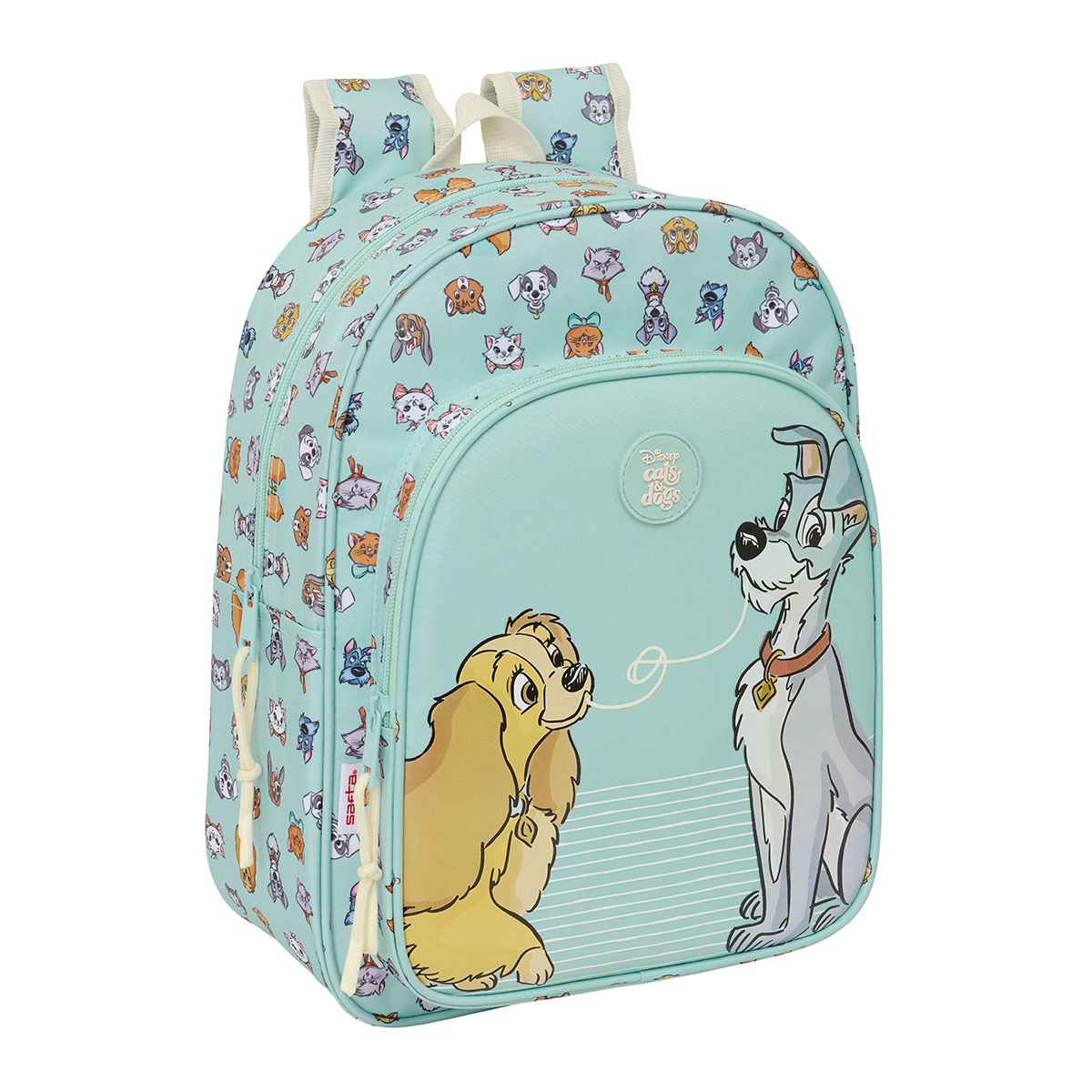 Mochila infantil adaptable a carro Disney Cats & Dogs Safta azul pastel 1