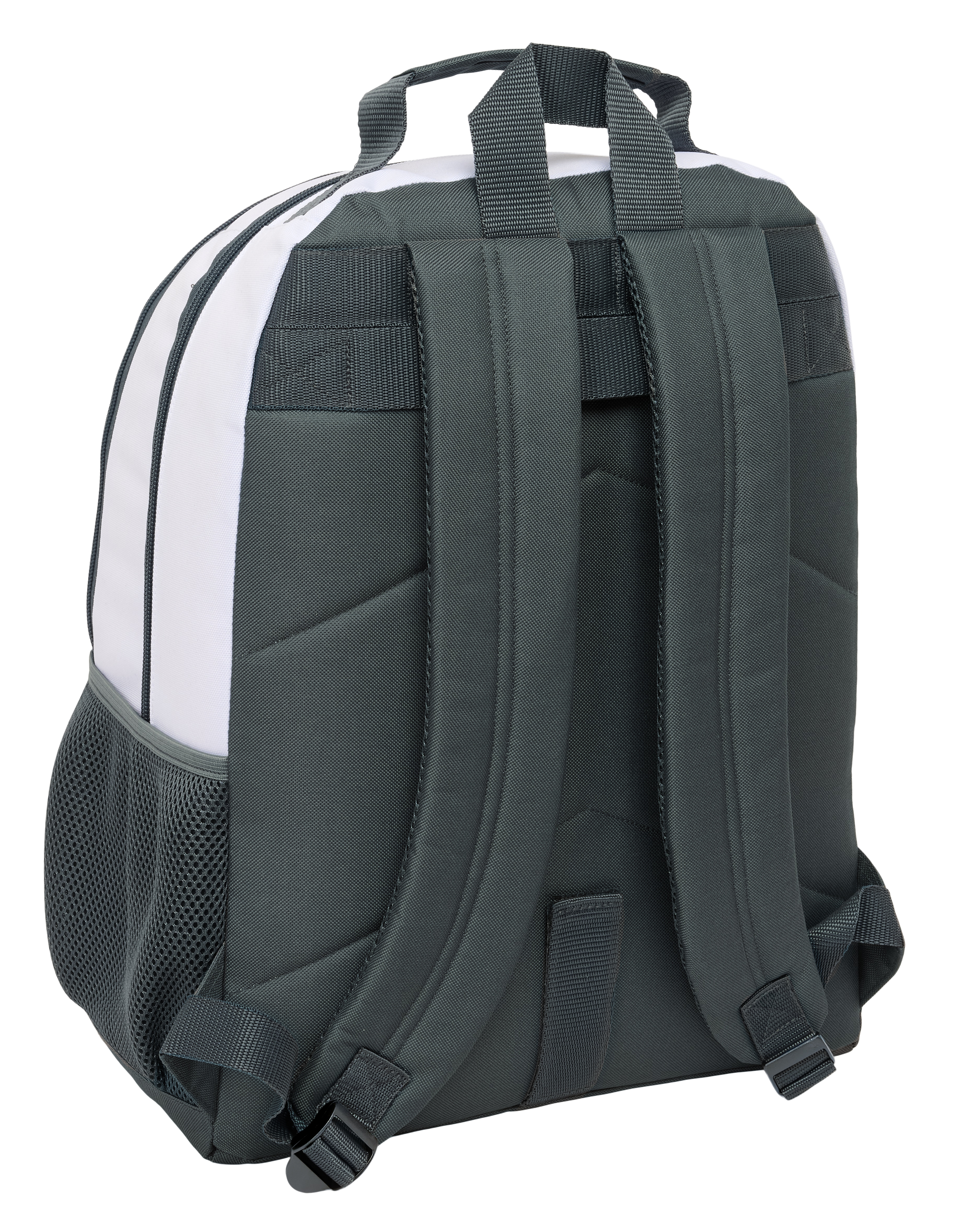 Mochila doble adaptable a carro Real Madrid 1ª Equipacion 25/26 blanca 2