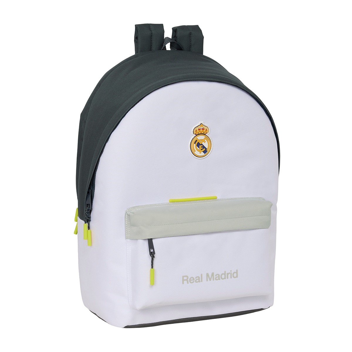 Imagen 0 de Mochila doble para portatil 15,6 +  USB Real Madrid 1ª Equipacion 25/26 blanca