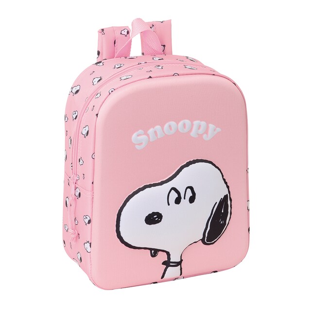 Imagen 0 de Mochila guarderia 3D Snoopy Safta rosa claro