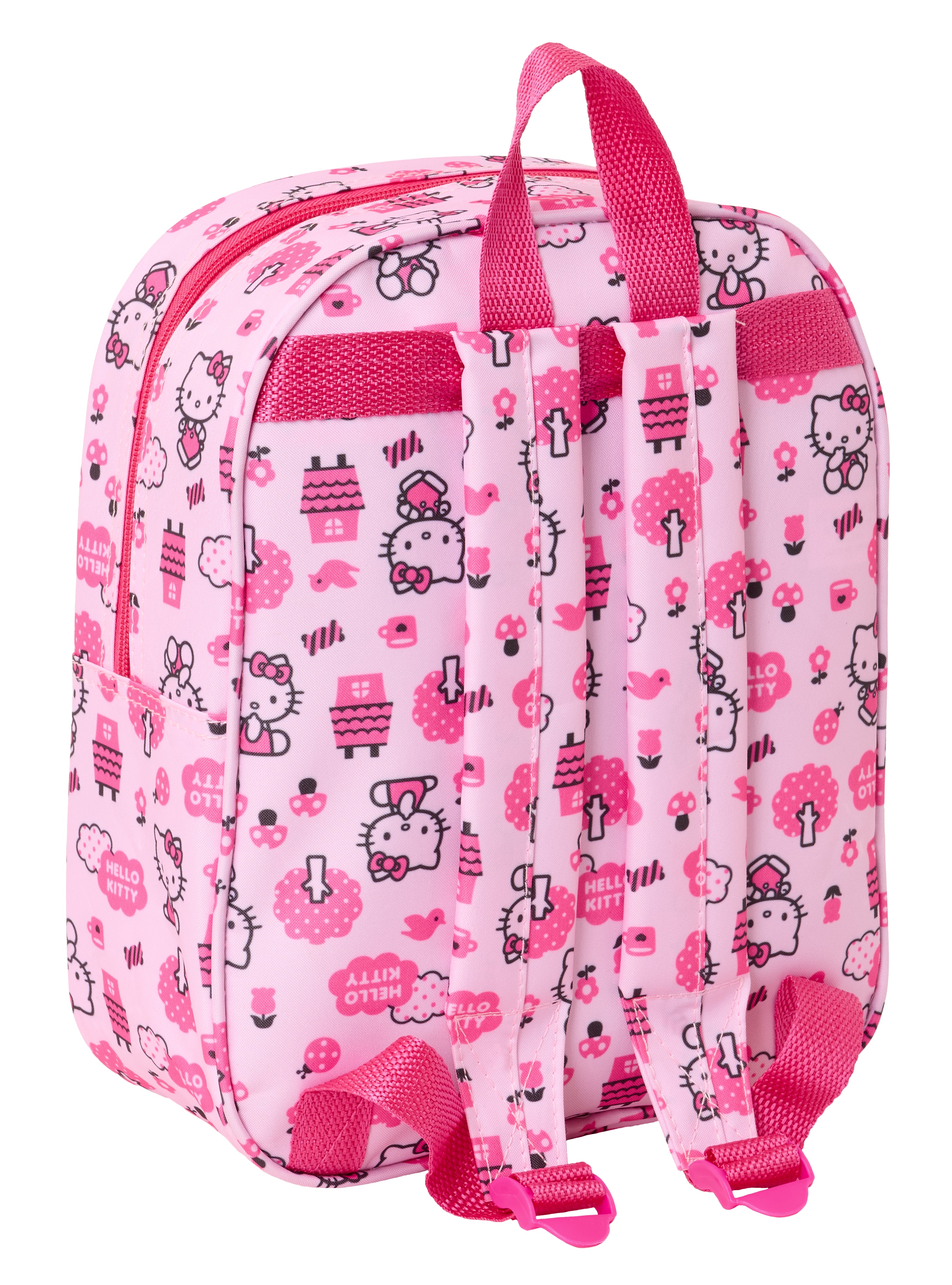 Mochila berçário 3D Hello Kitty Safta rosa 2
