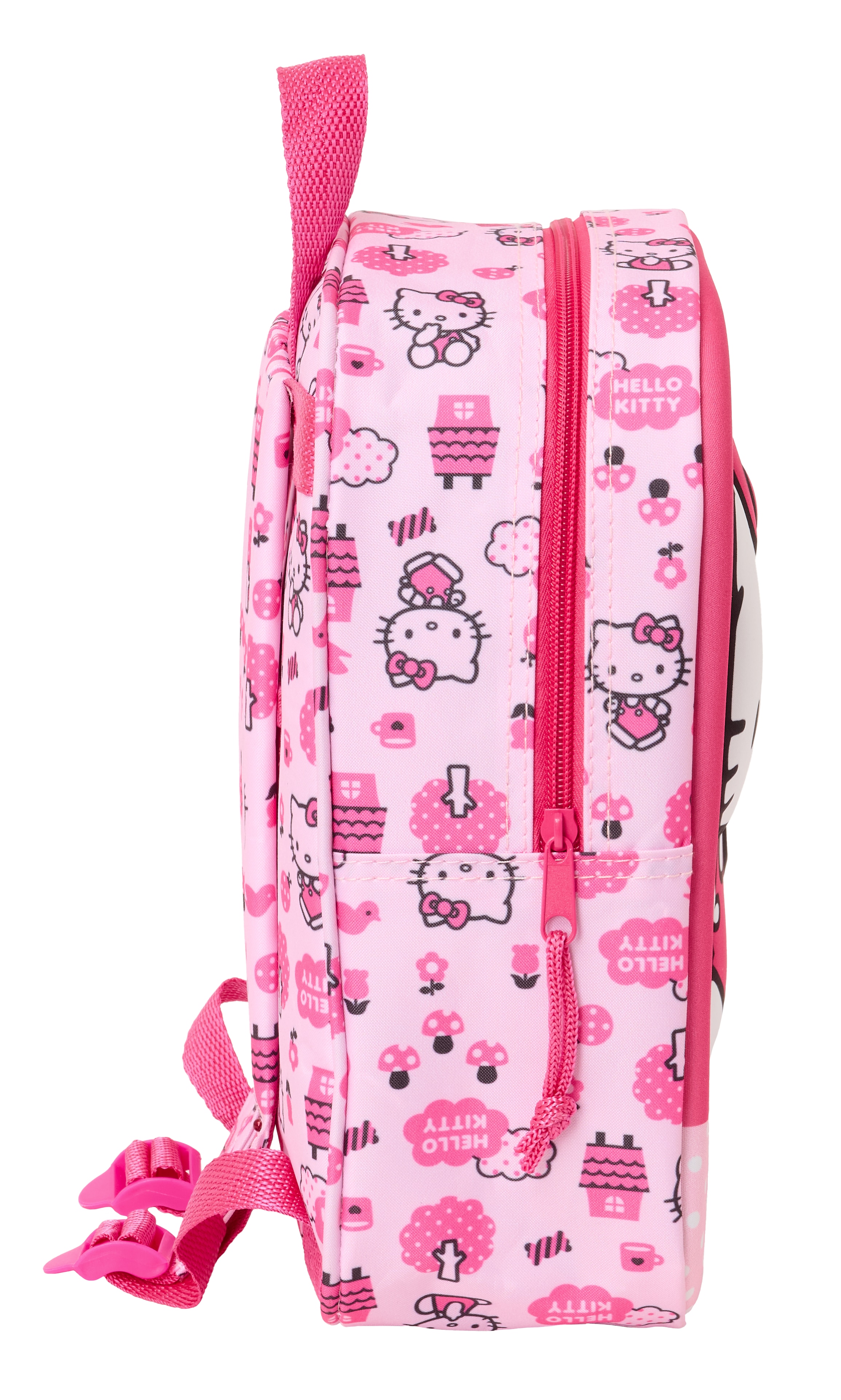 Mochila berçário 3D Hello Kitty Safta rosa 3