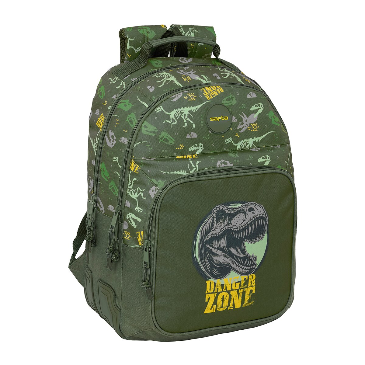 Mochila doble adaptable a carro Safta T-rex verde militar 1