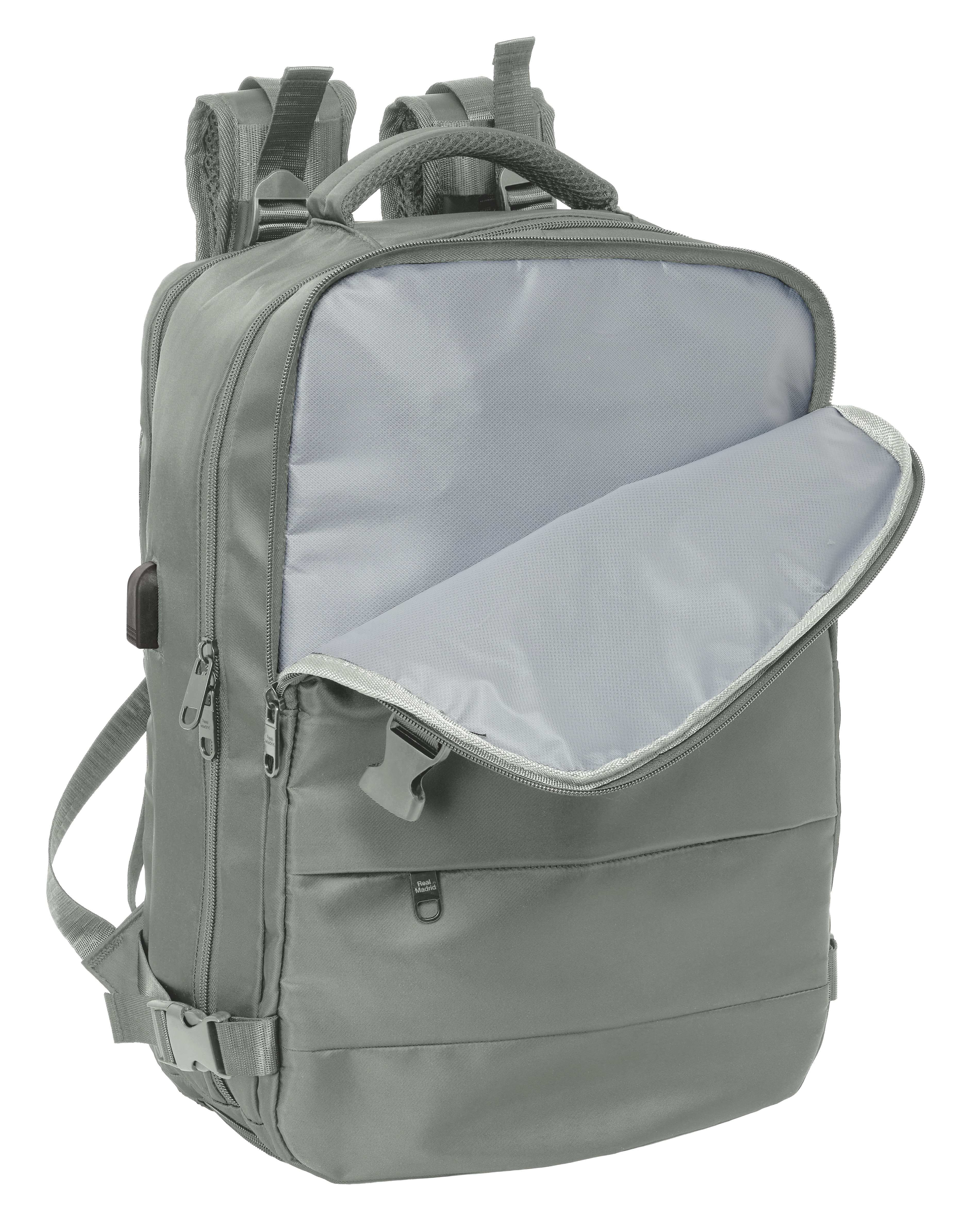Mochila viaje cabina portátil 15,6'' Real Madrid Gris-5