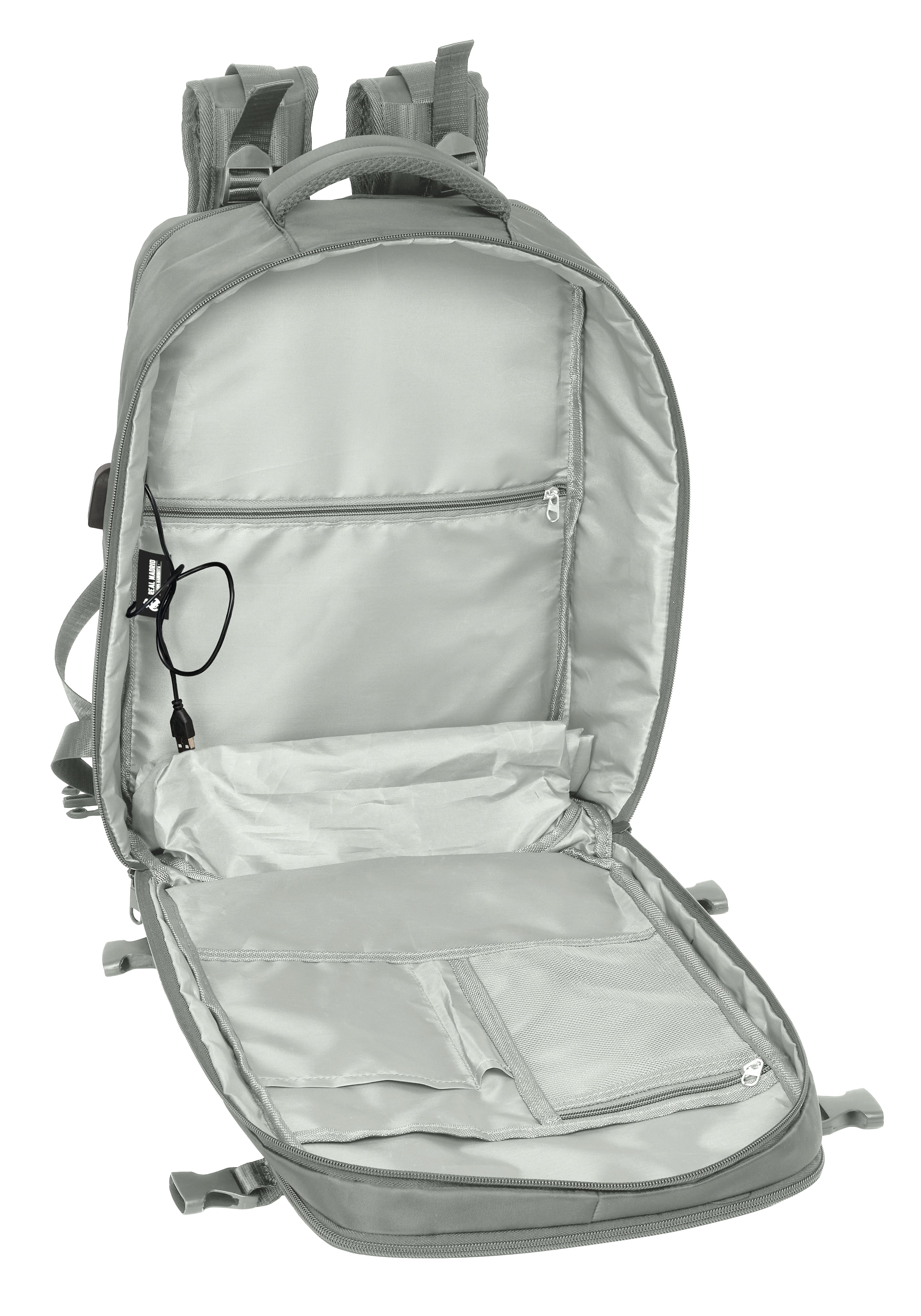 Mochila viaje cabina portátil 15,6'' Real Madrid Gris-6