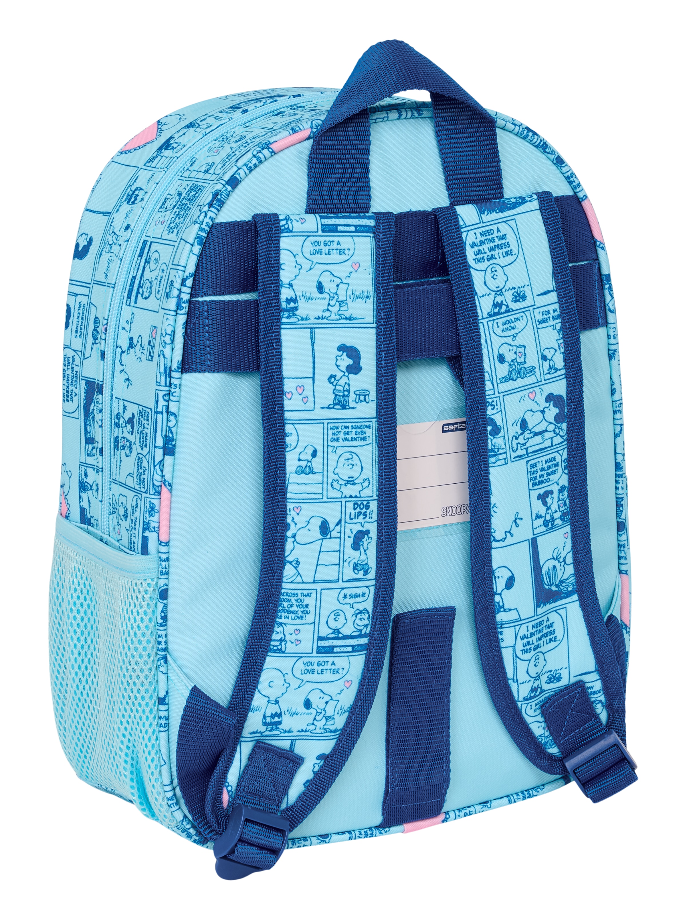 Mochila infantil adaptable a carro Snoopy Safta azul claro 2