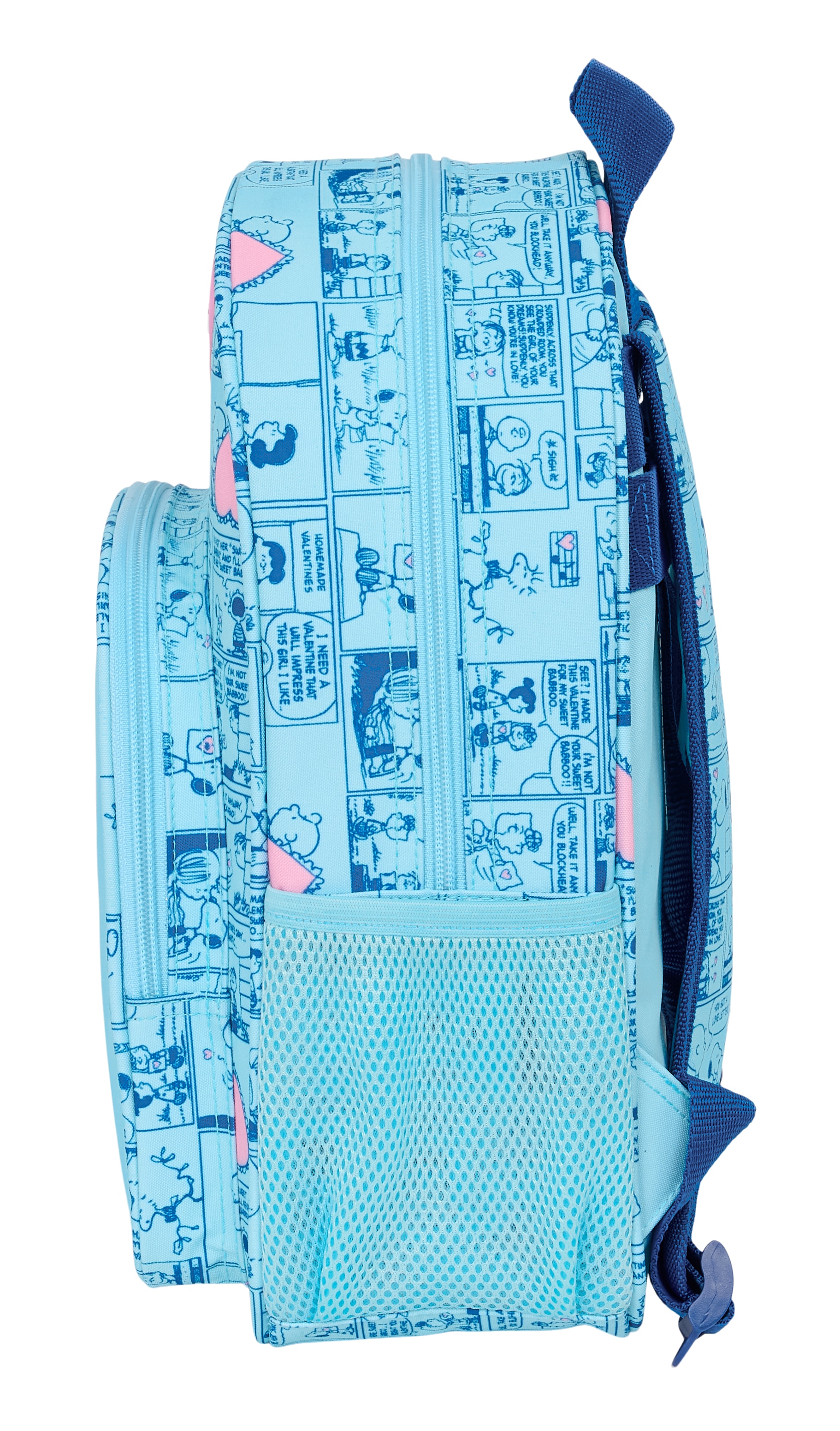 Mochila infantil adaptable a carro Snoopy Safta azul claro 3