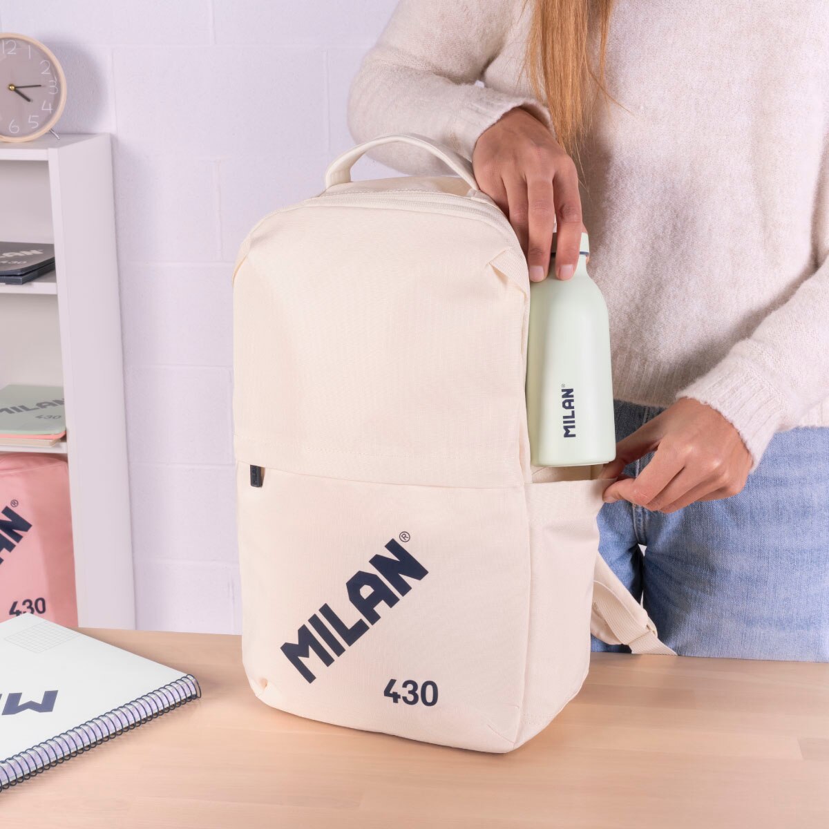 Mochila con cierre bloqueable de seguridad (15L), colección 430 since 1918, MILAN, beige 2