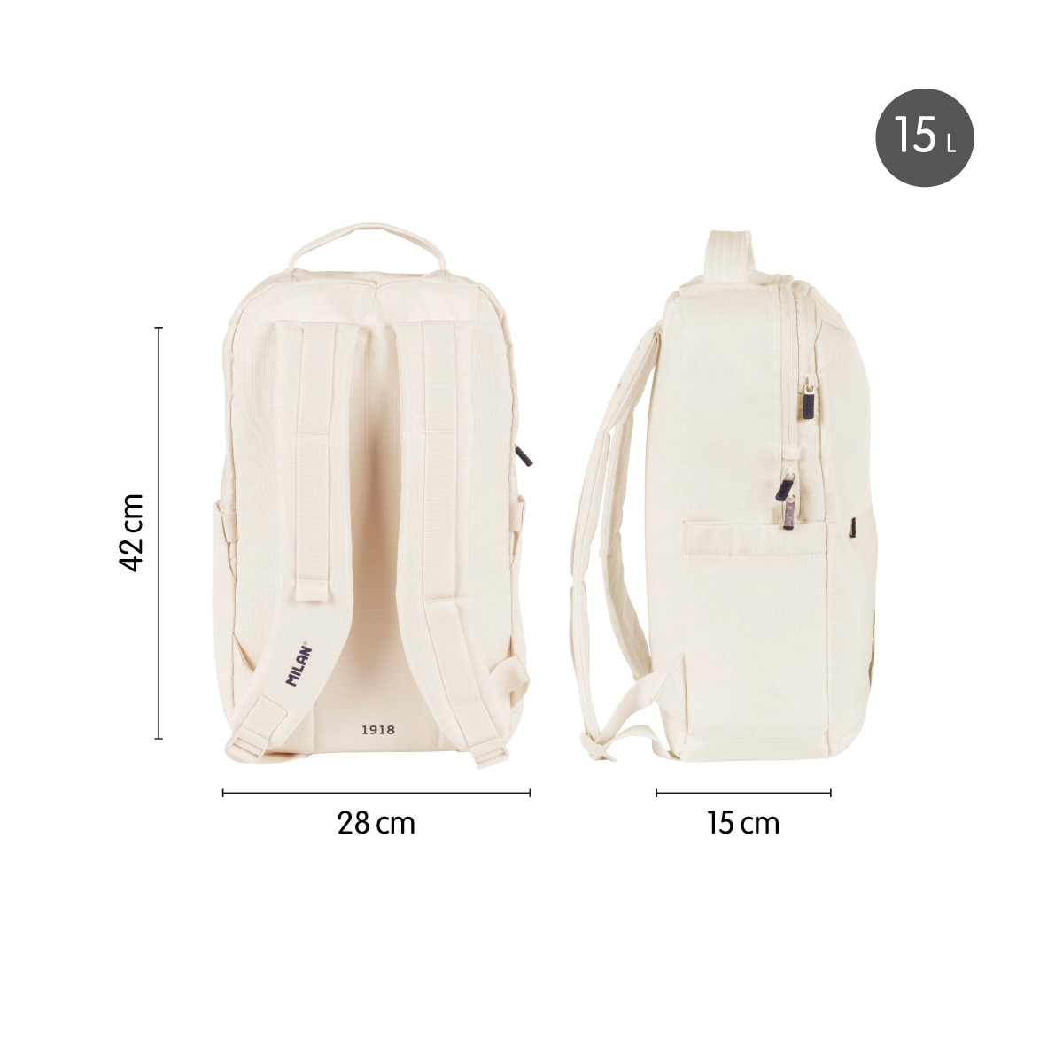 Mochila con cierre bloqueable de seguridad (15L), colección 430 since 1918, MILAN, beige 3