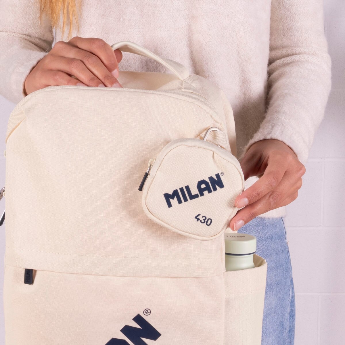 Mochila con cierre bloqueable de seguridad (15L), colección 430 since 1918, MILAN, beige 4