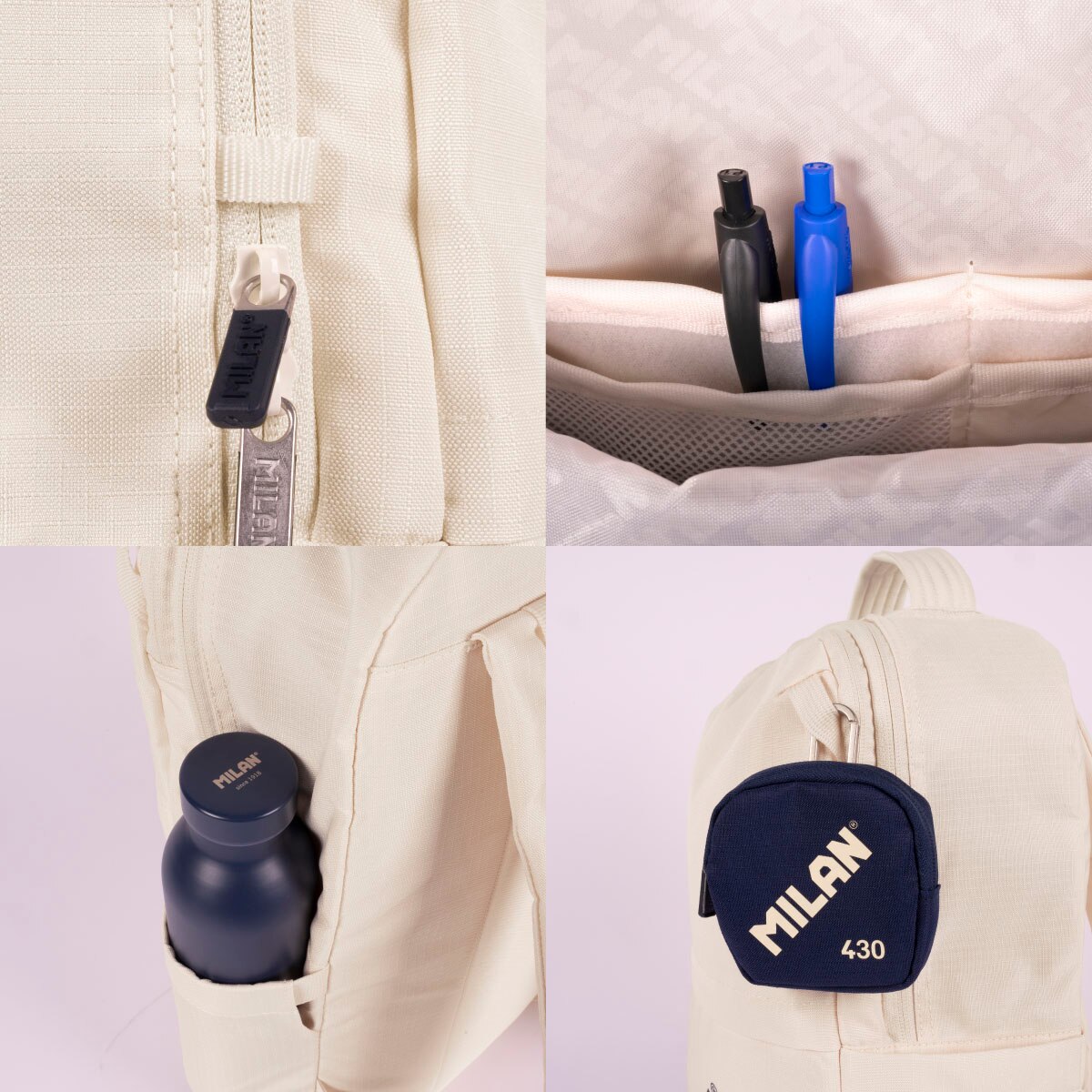Mochila con cierre bloqueable de seguridad (15L), colección 430 since 1918, MILAN, beige 6