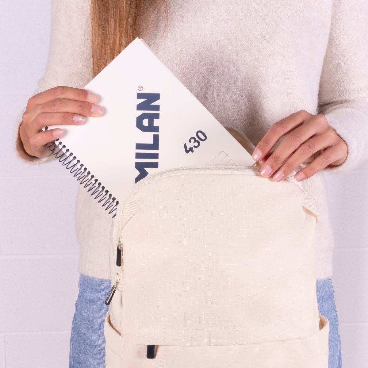 Mochila con cierre bloqueable de seguridad (15L), colección 430 since 1918, MILAN, beige 8