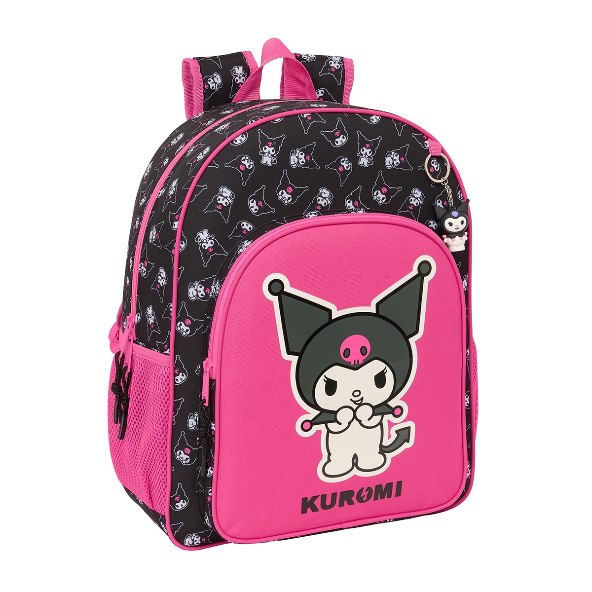 Imagen 0 de Mochila adaptable a carro Kuromi Safta negro y fucsia
