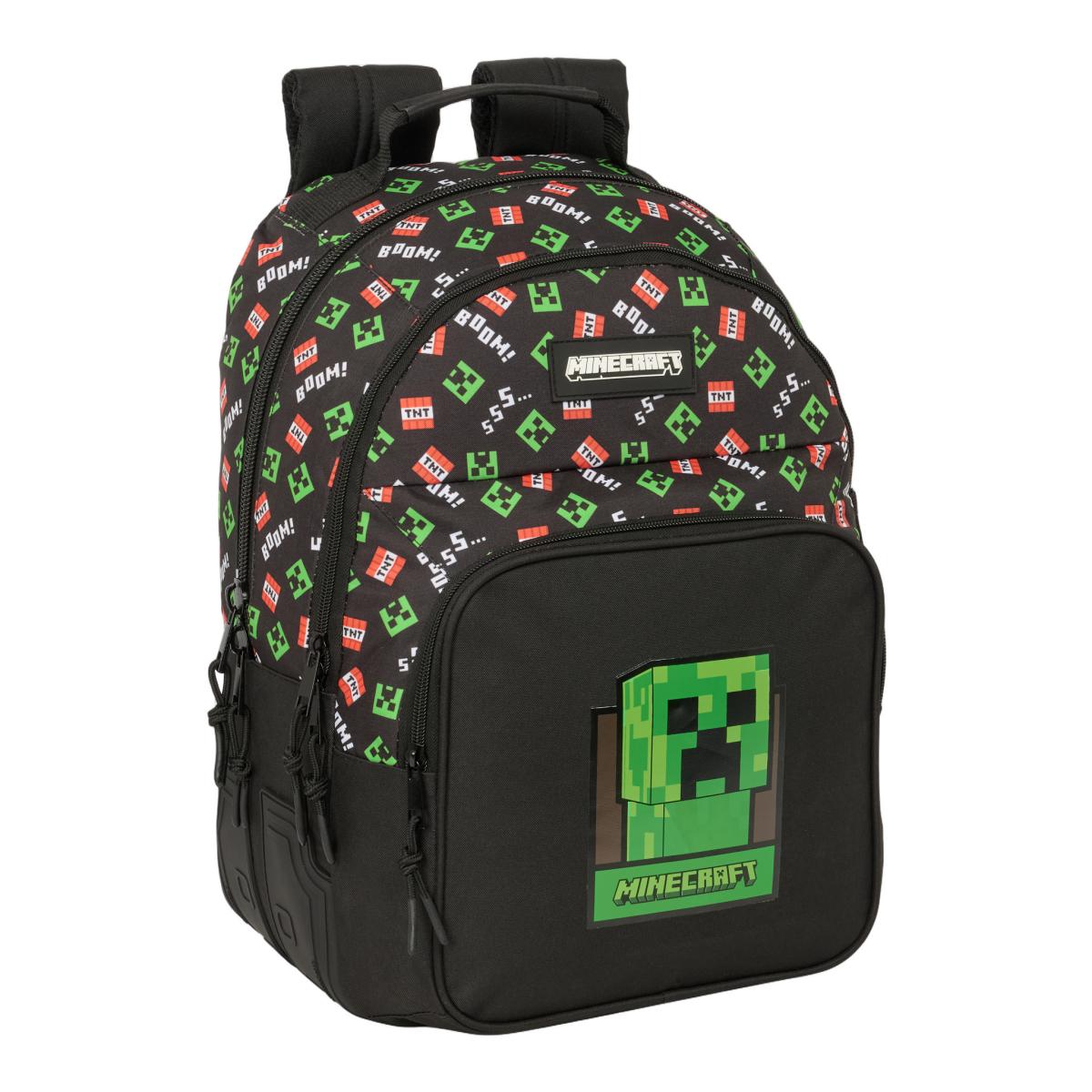 Imagem 0 de Mochila Dupla com Cantoneras Adaptável a Carro Minecraft Safta Preto