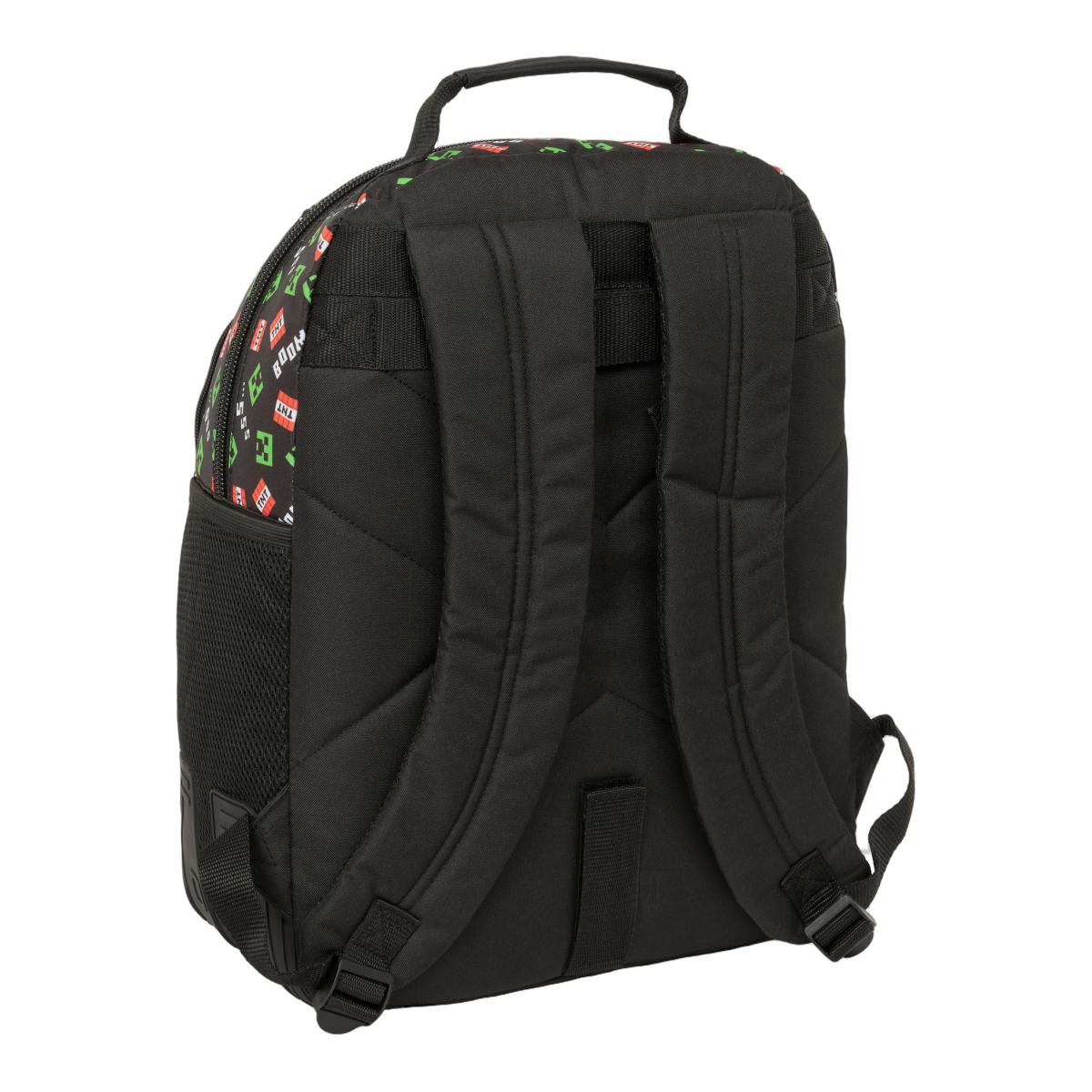 Mochila Dupla com Cantoneras Adaptável a Carro Minecraft Safta Preto Preto-2