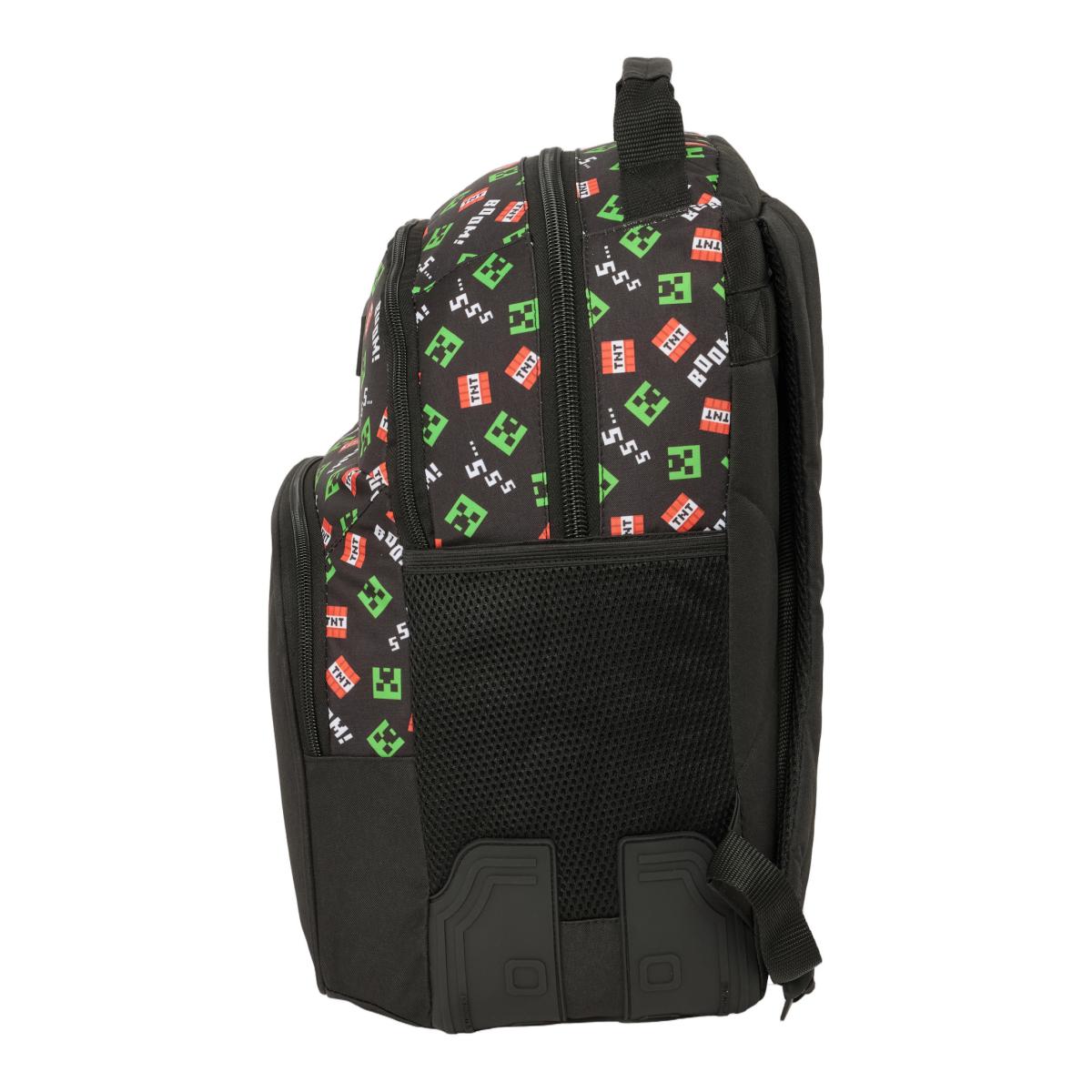 Mochila Dupla com Cantoneras Adaptável a Carro Minecraft Safta Preto Preto-3
