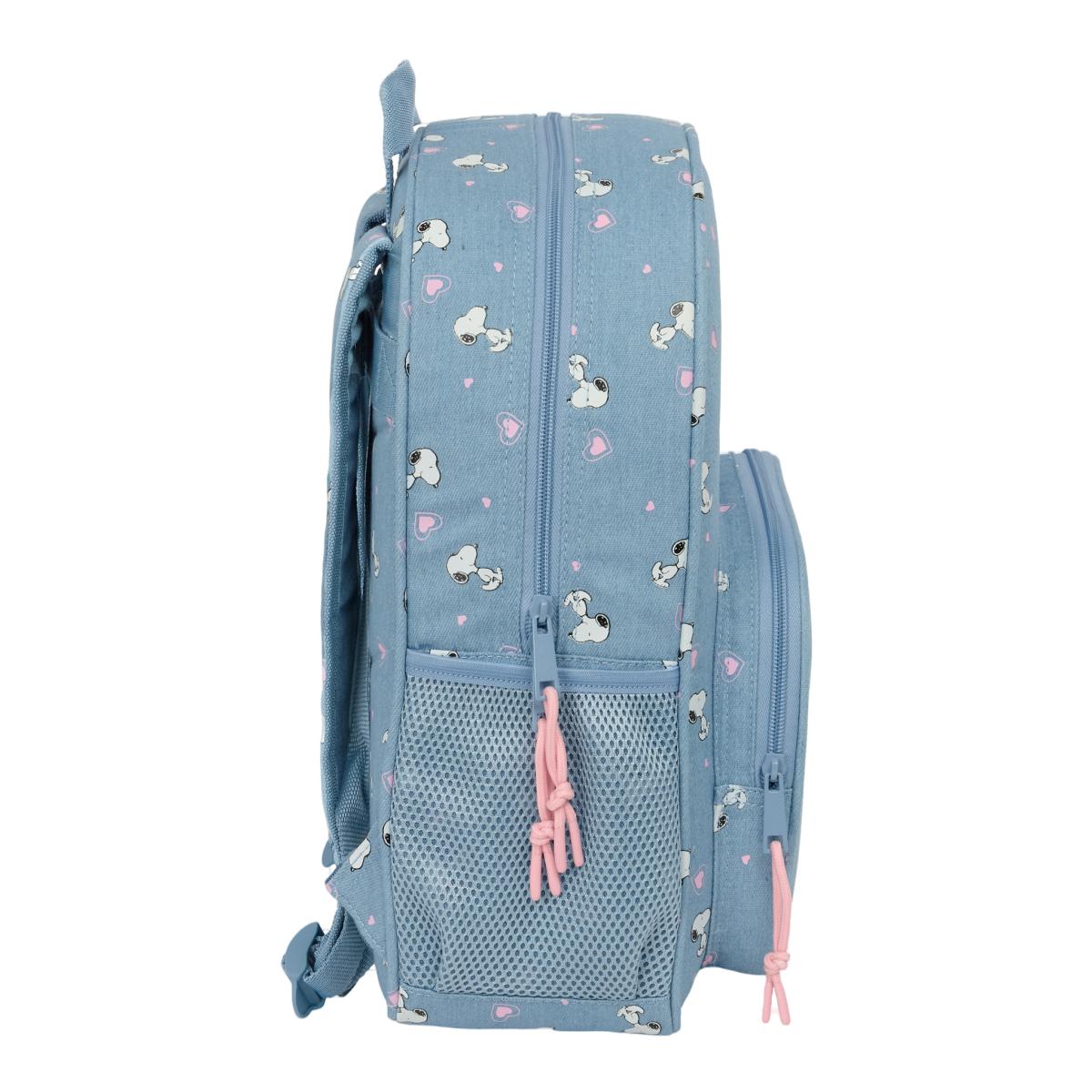 Mochila Junior Adaptable a Carro Snoopy Safta Denim Denim-3