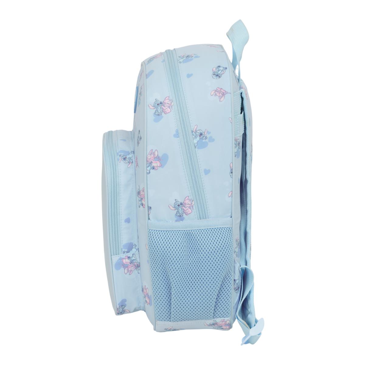 Mochila infantil adaptable a carro Lilo & Stitch Safta azul claro Azul claro-3