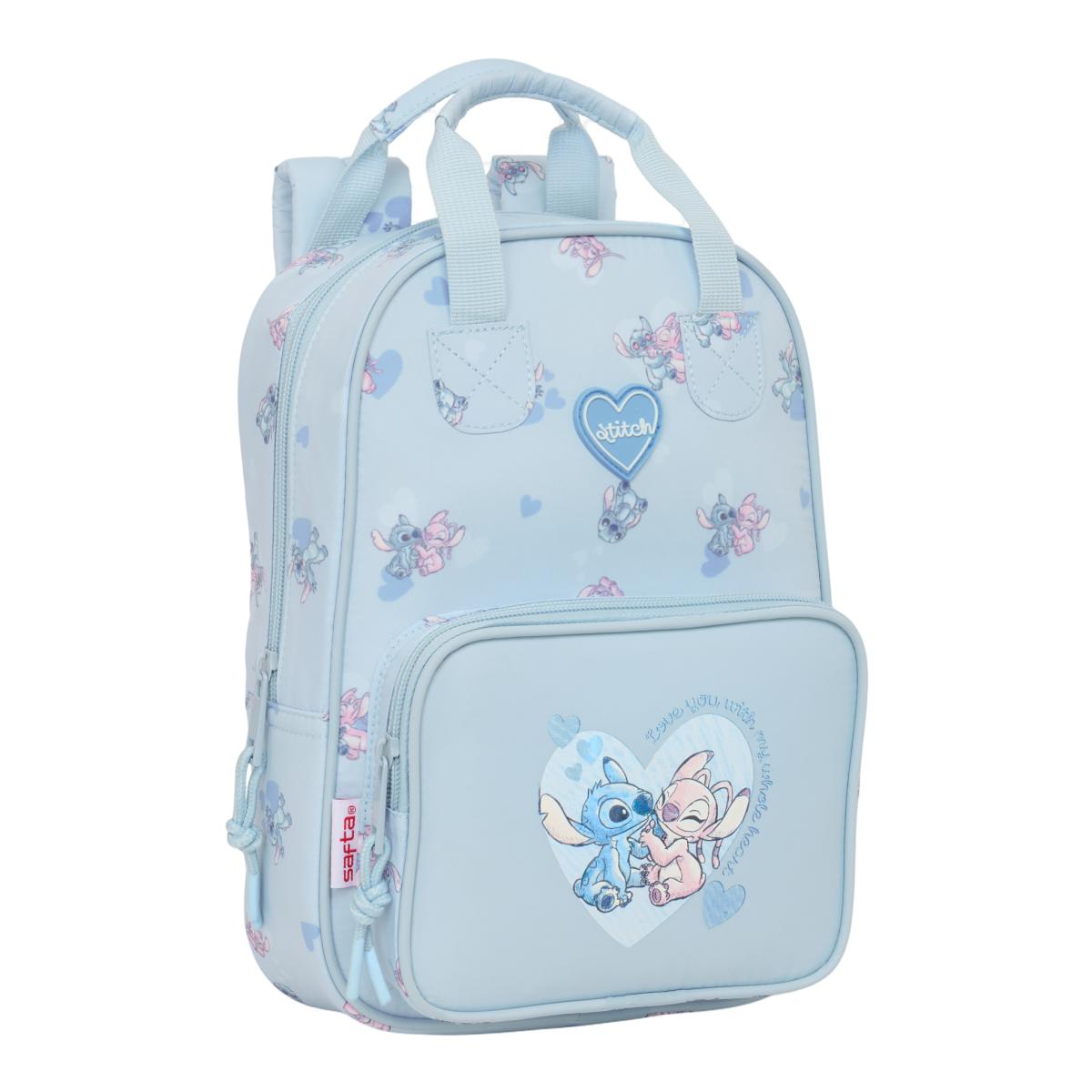 Imagem 0 de Mochila Infantil com Alças Lilo & Stitch Safta Azul Claro