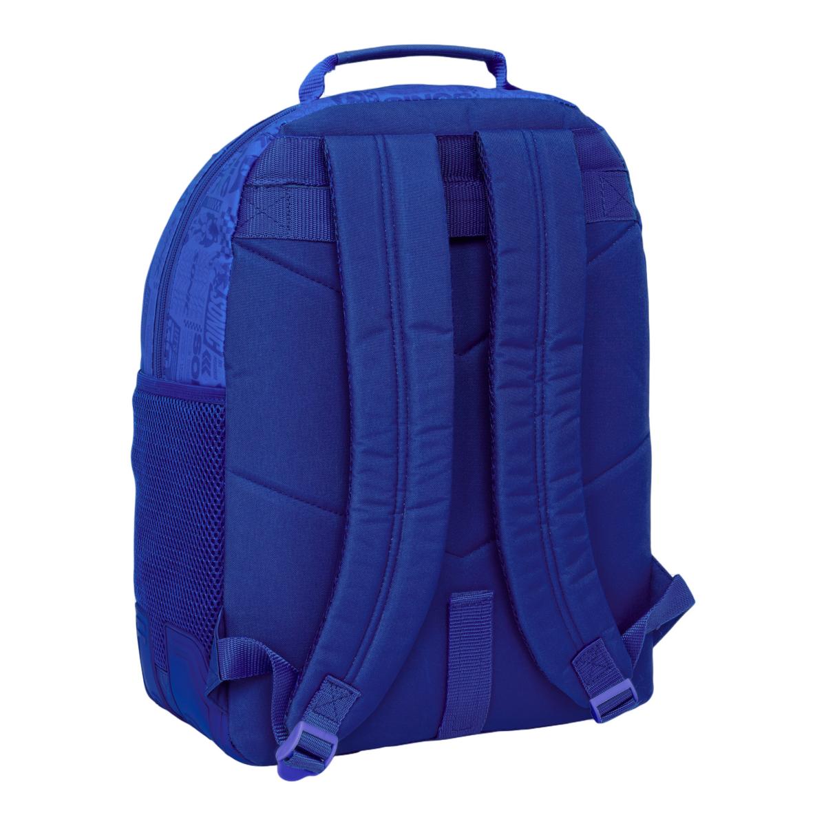 Mochila doble con cantoneras adaptable a carro Sonic Safta azul Azul-2