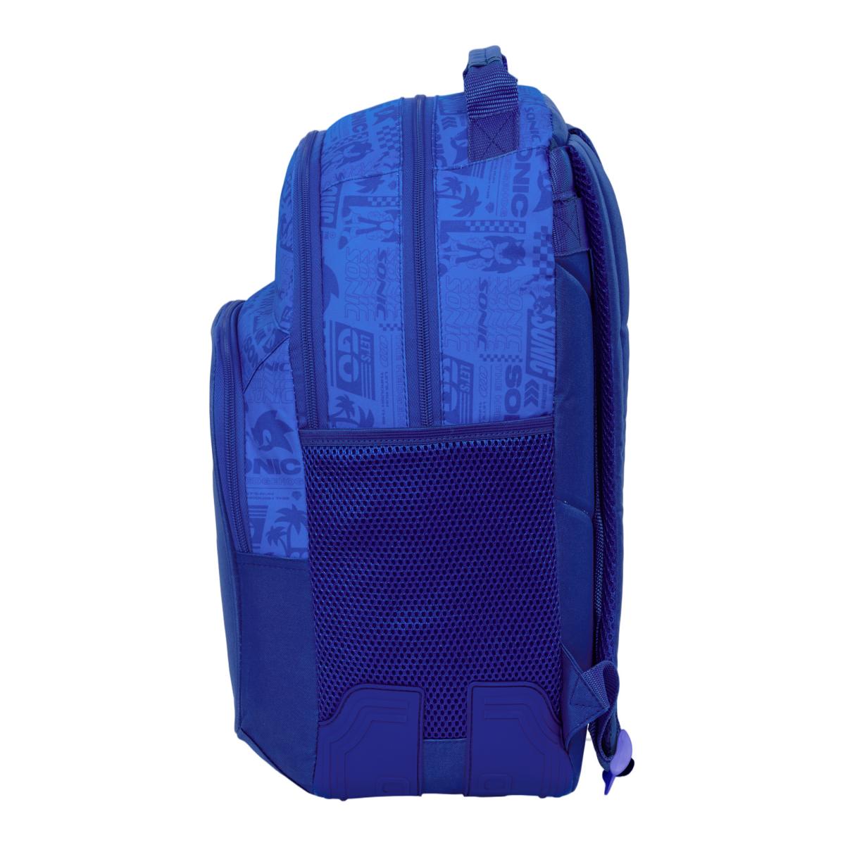 Mochila doble con cantoneras adaptable a carro Sonic Safta azul Azul-3
