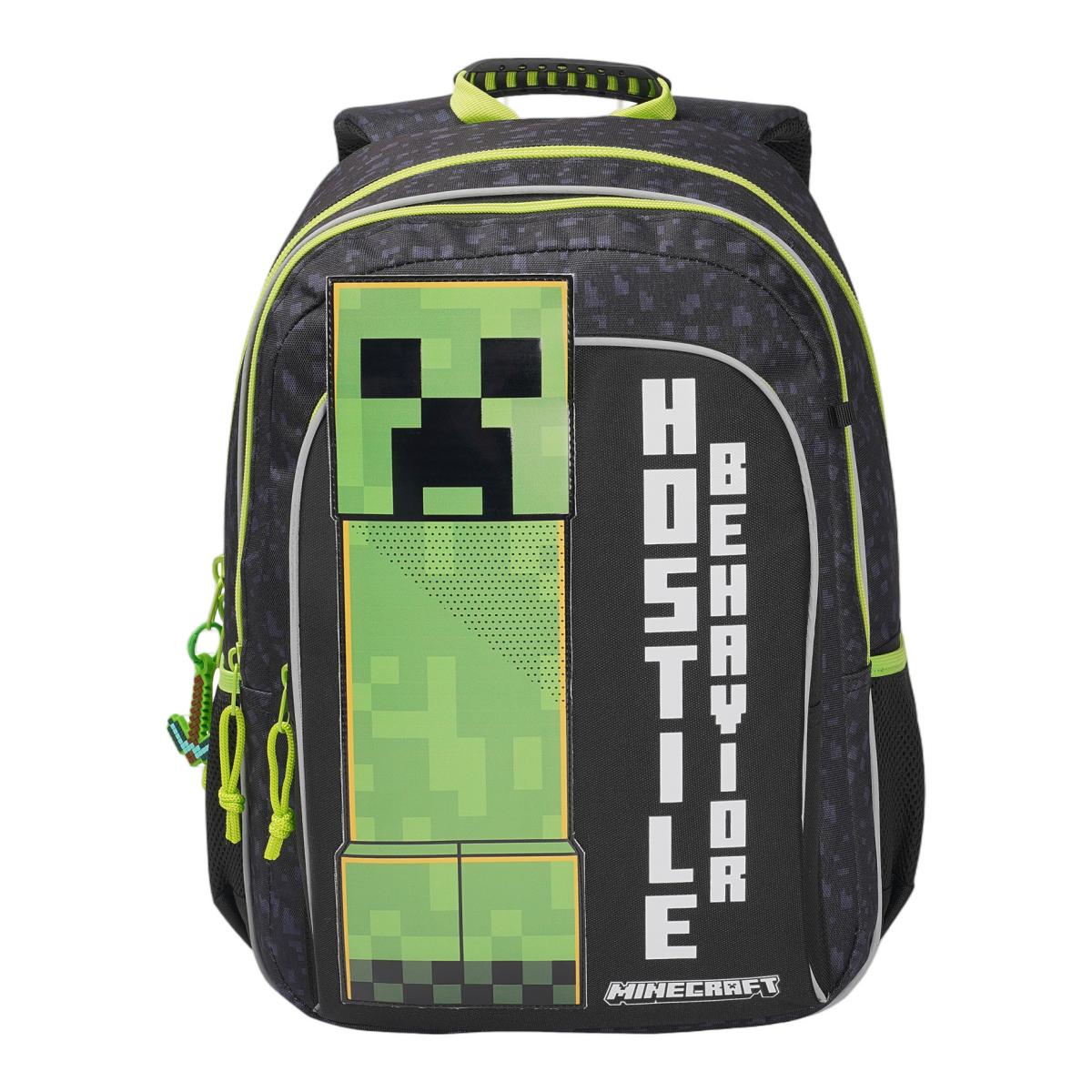 Imagen 0 de Mochila escolar adaptable a trolley 42 cm Minecraft CyP Brands negro multicolor
