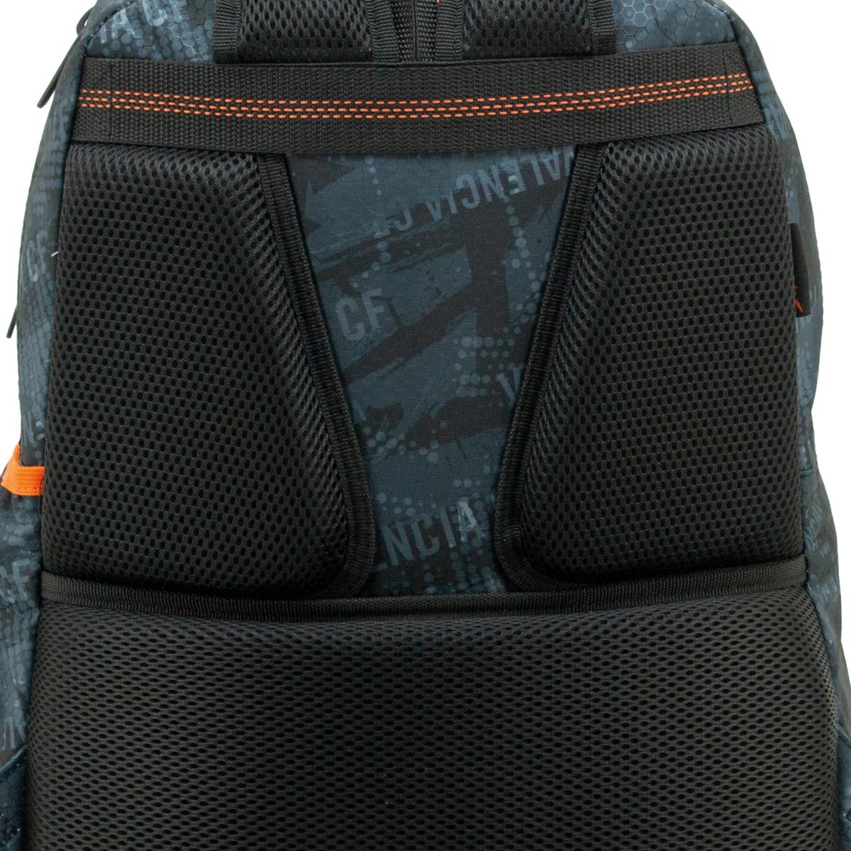 Mochila ST doble cuerpo con bases reforzadas 2026 Valencia CF Sportandem negra y naranja Negro / Naranja-4