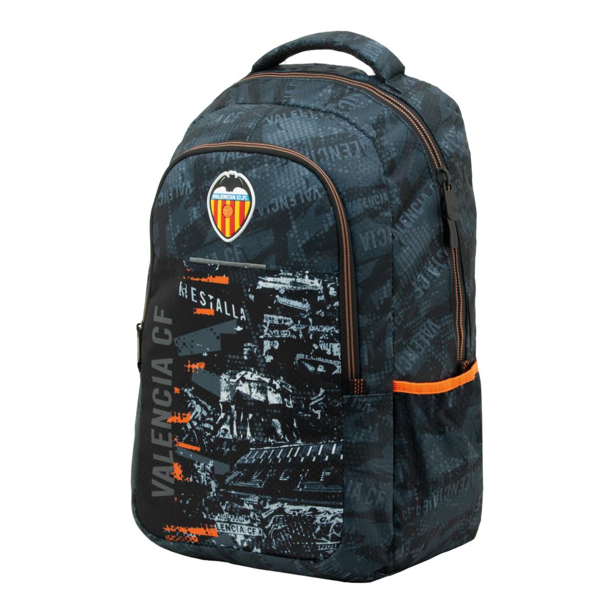 Imagem 0 de Mochila Escolar com um Compartimiento de grande Capacidade e Apertura com Fecho de correr 2026 Valencia CF Sportandem Preto e Laranja.